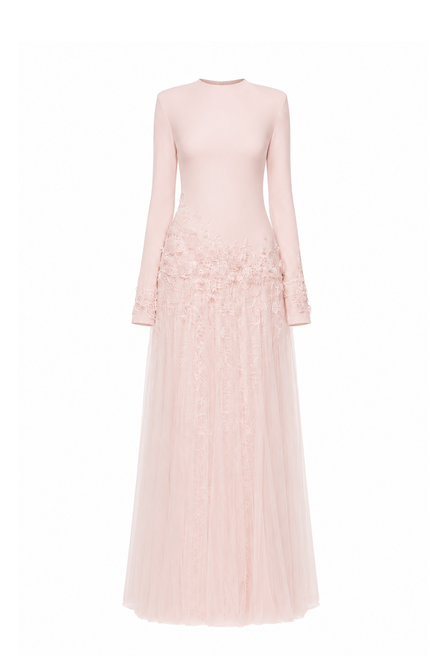 Long Dress with 3D Lace Floral