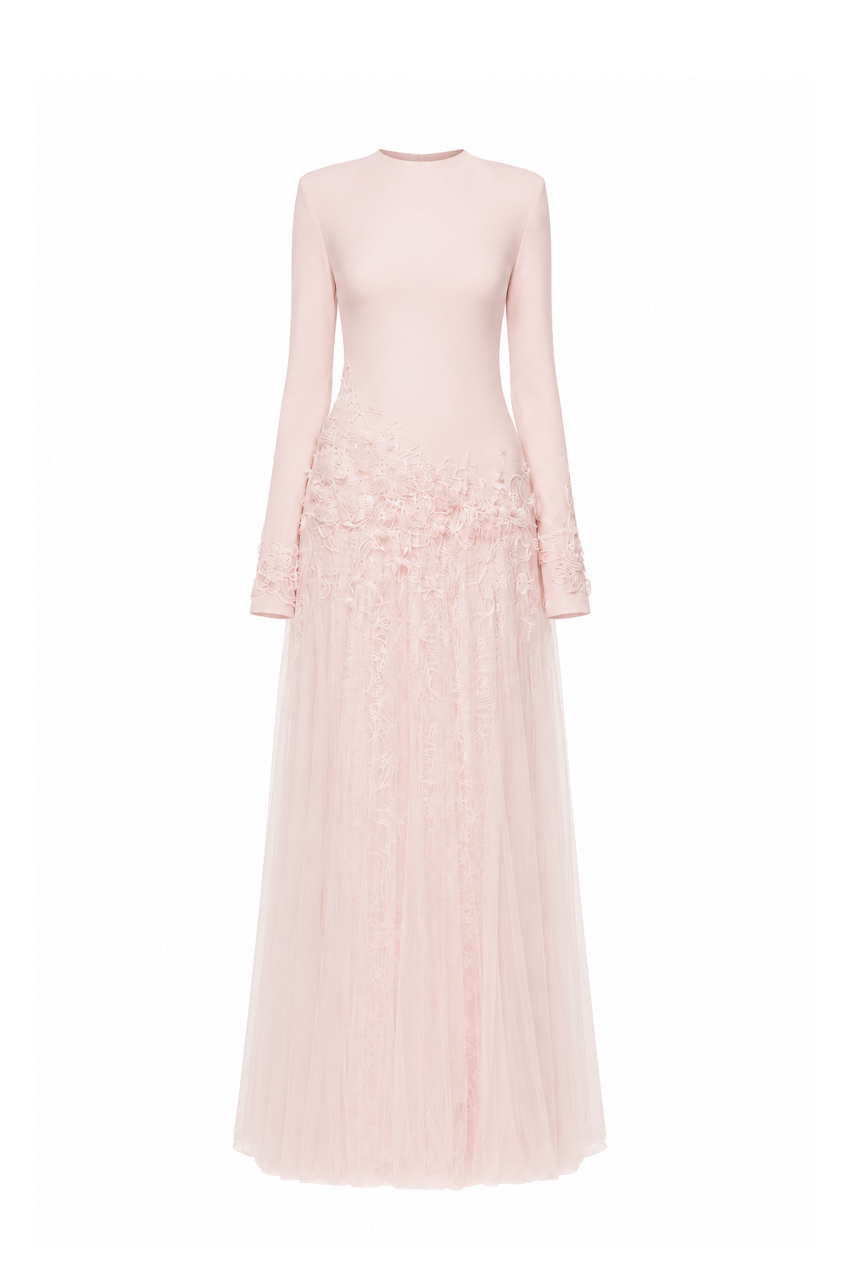 Long Dress with 3D Lace Floral