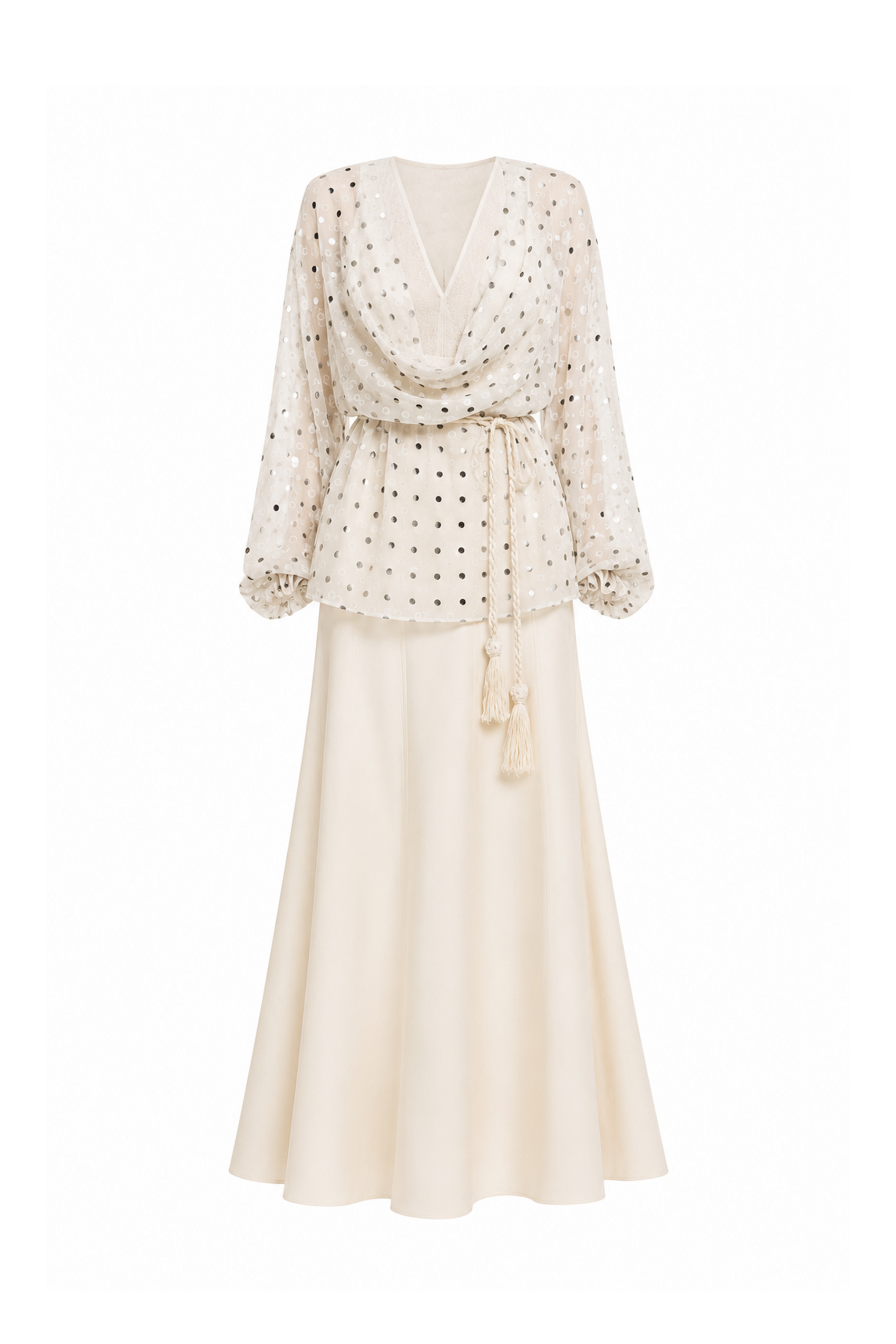 Polka Dot V-Neck Set Design