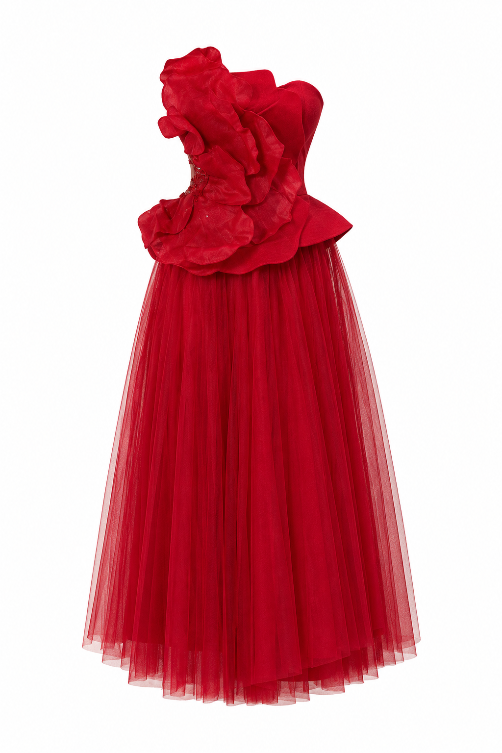 Pomegranate Floral 3D Strapless Set