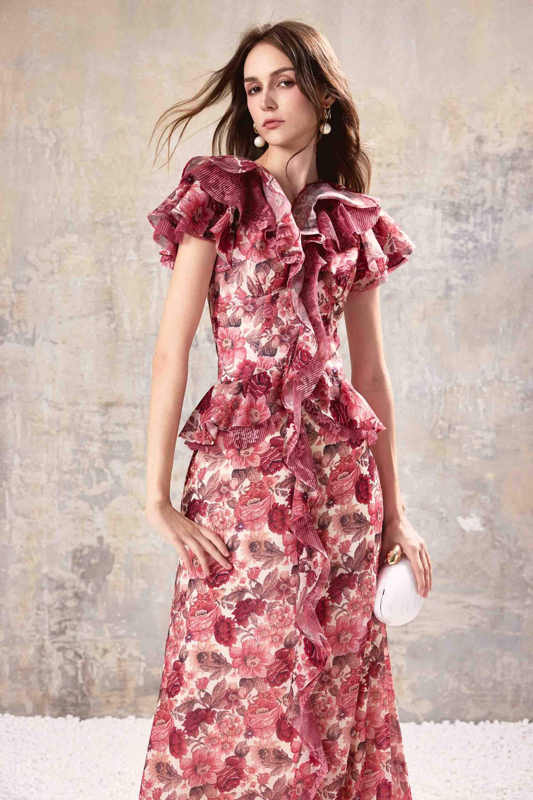 Floral Ruffle Maxi Dress