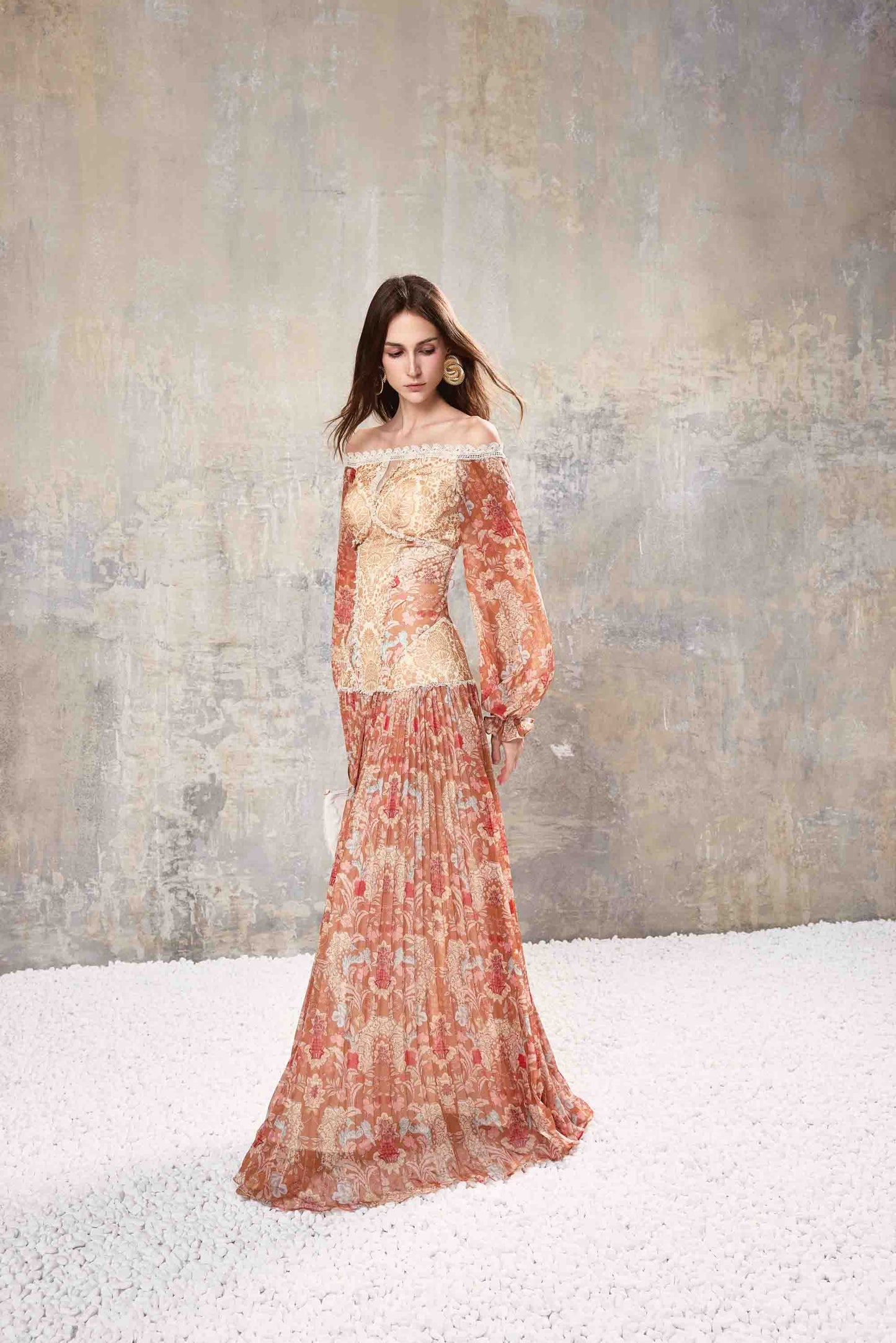 Off Shoulder Baroque Dress