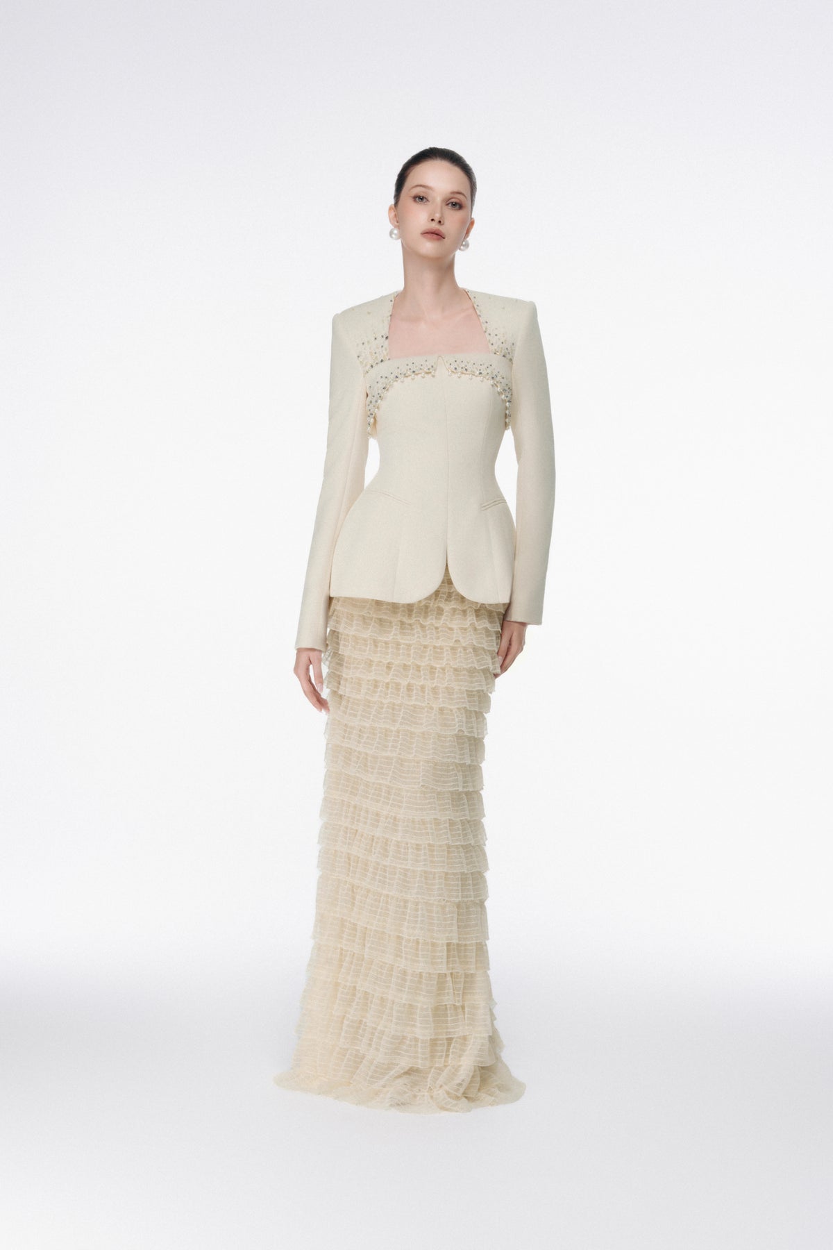 Embellished Square Neck Set Design