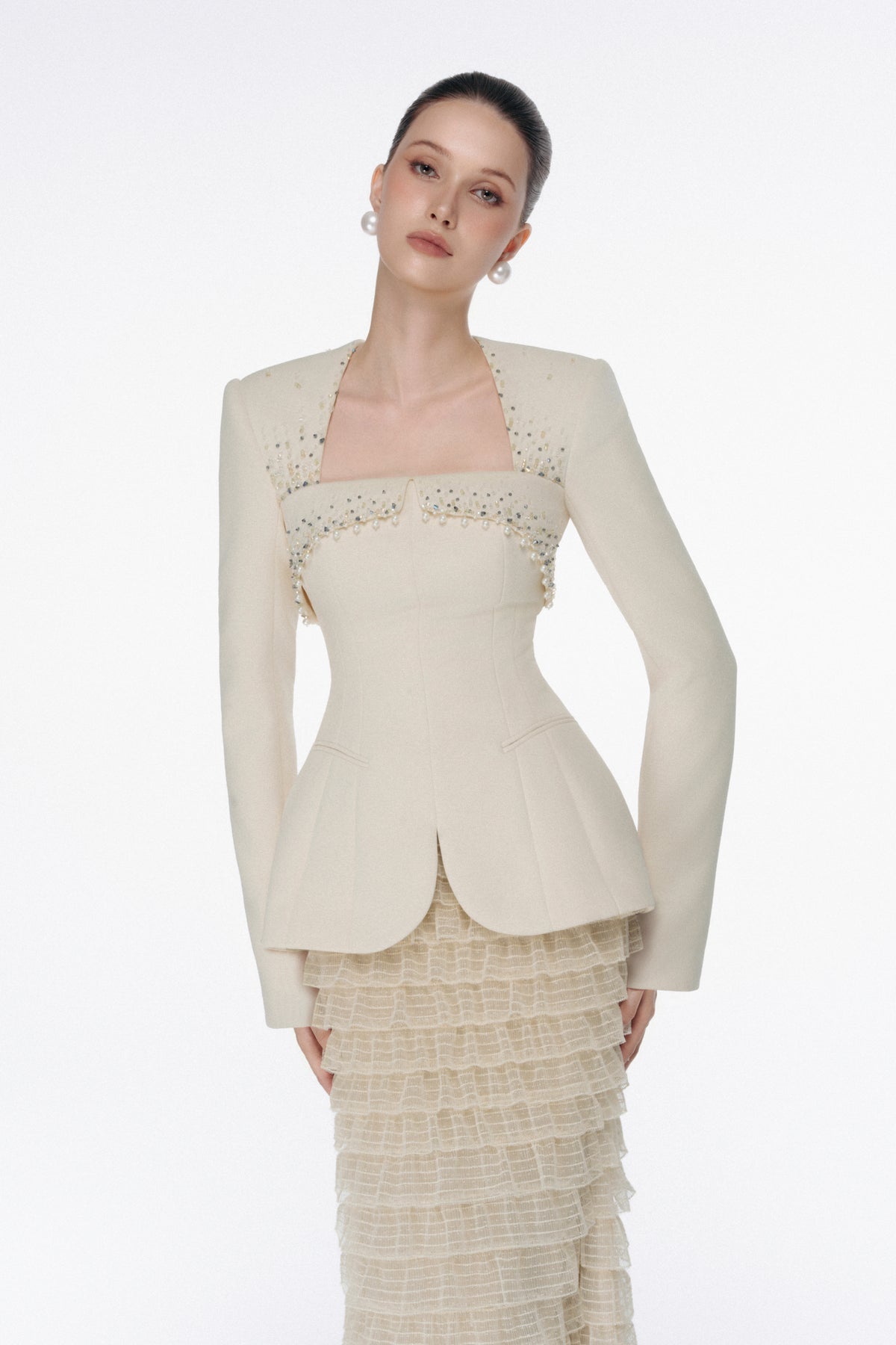 Embellished Square Neck Set Design