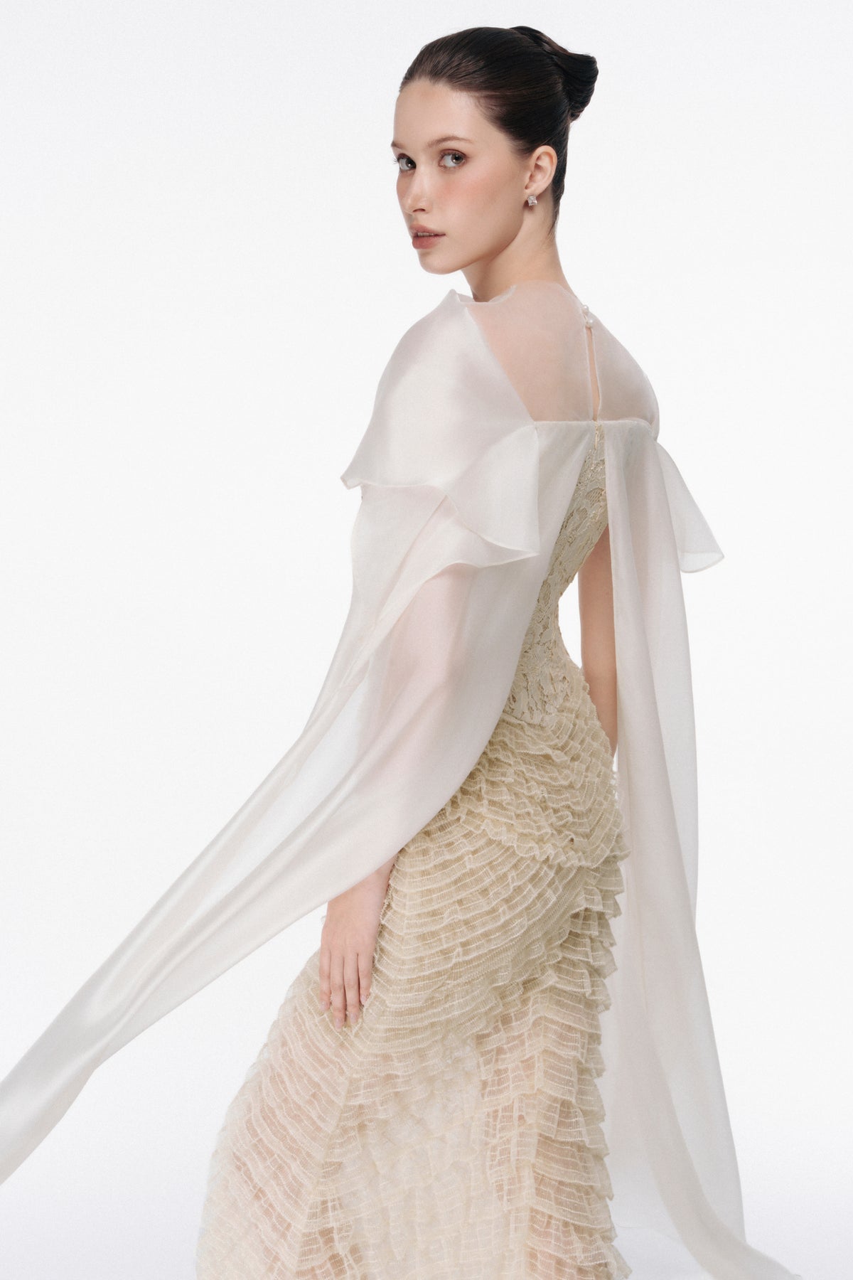 Lace Corset Tiered Ruffle Dress