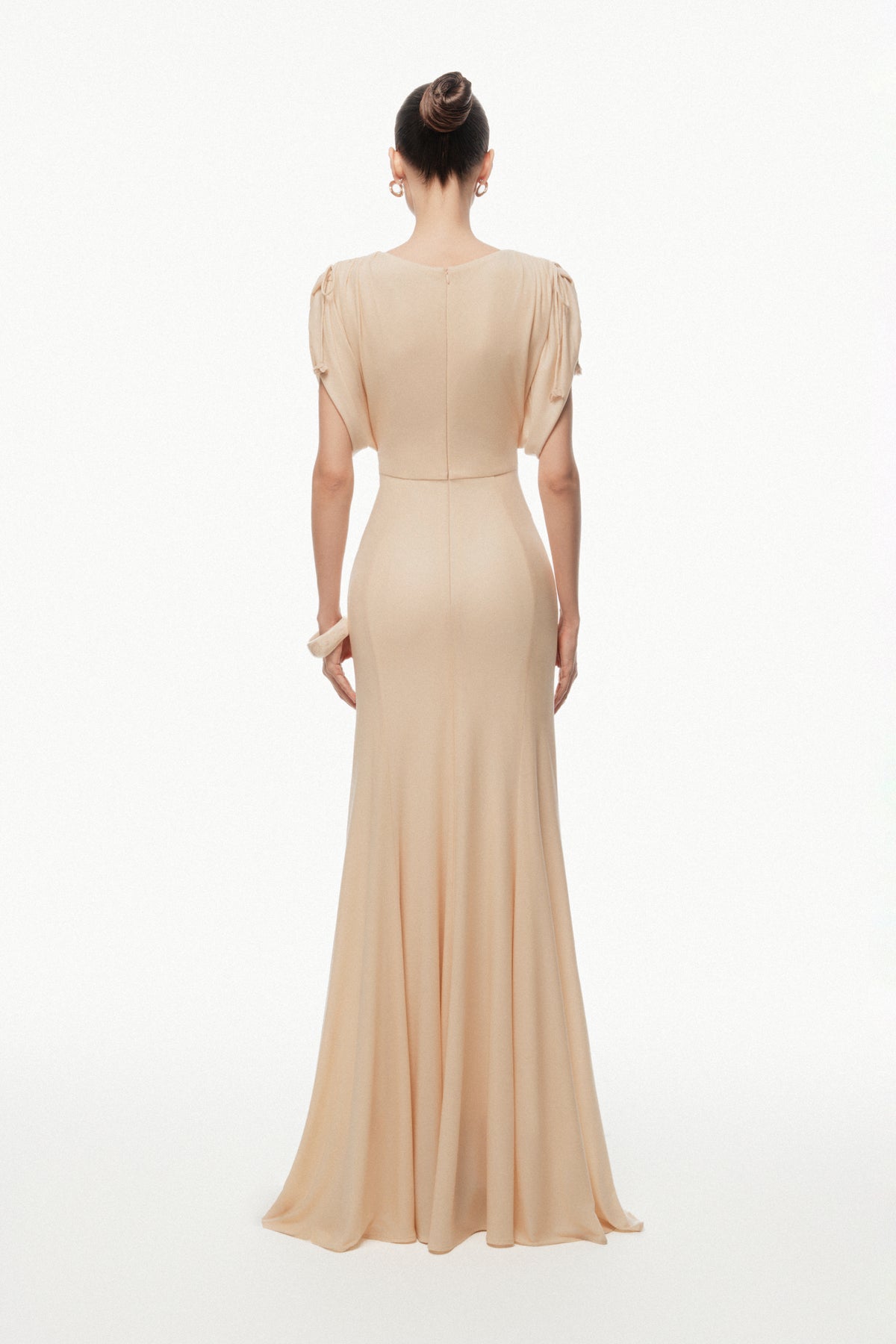 Ruched Waist Draped Maxi Dress