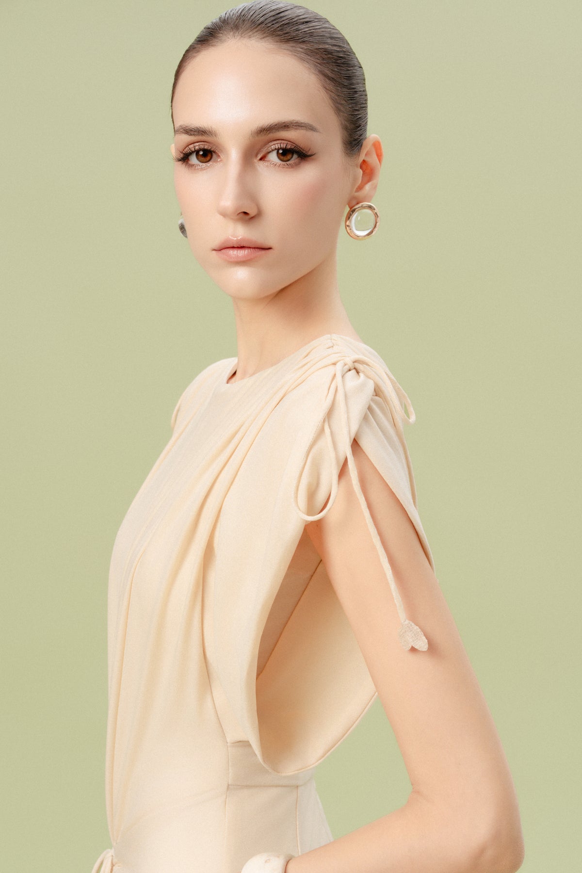 Ruched Waist Draped Maxi Dress