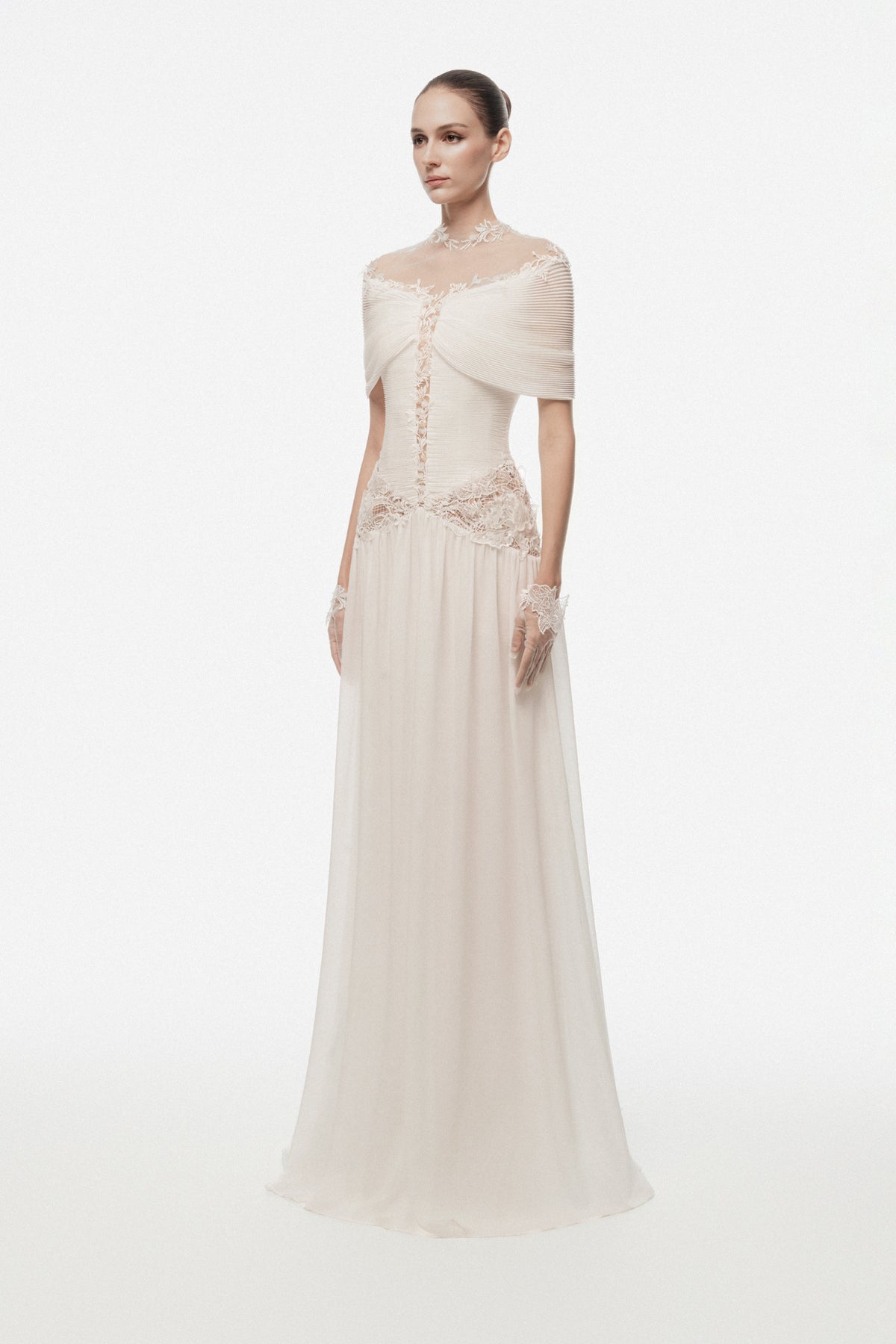 Off-Shoulder Lace Mixi Dress