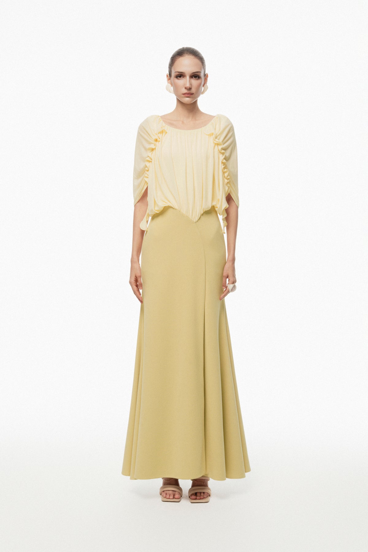 Ruffle Draped Maxi Dress