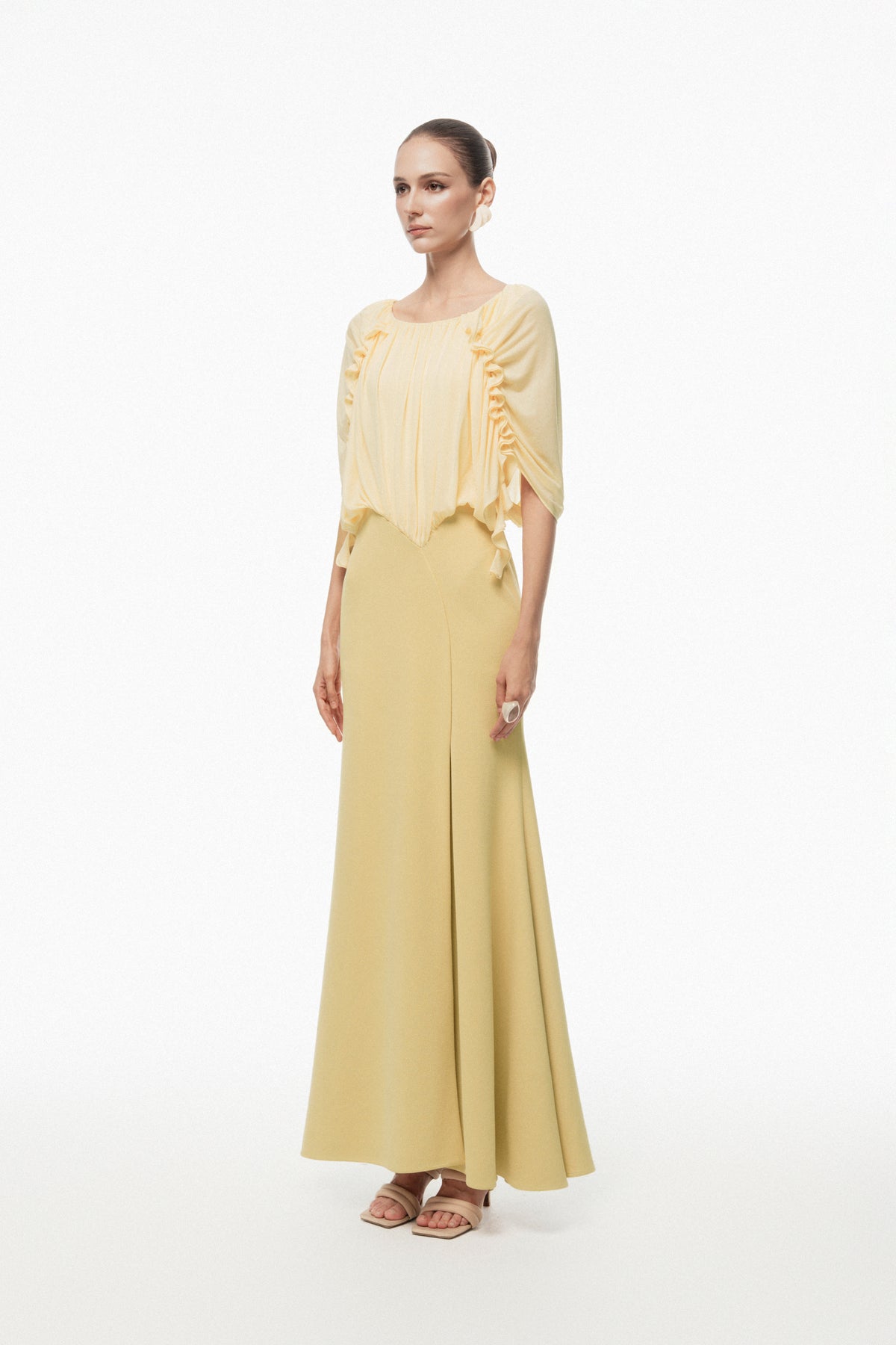 Ruffle Draped Maxi Dress
