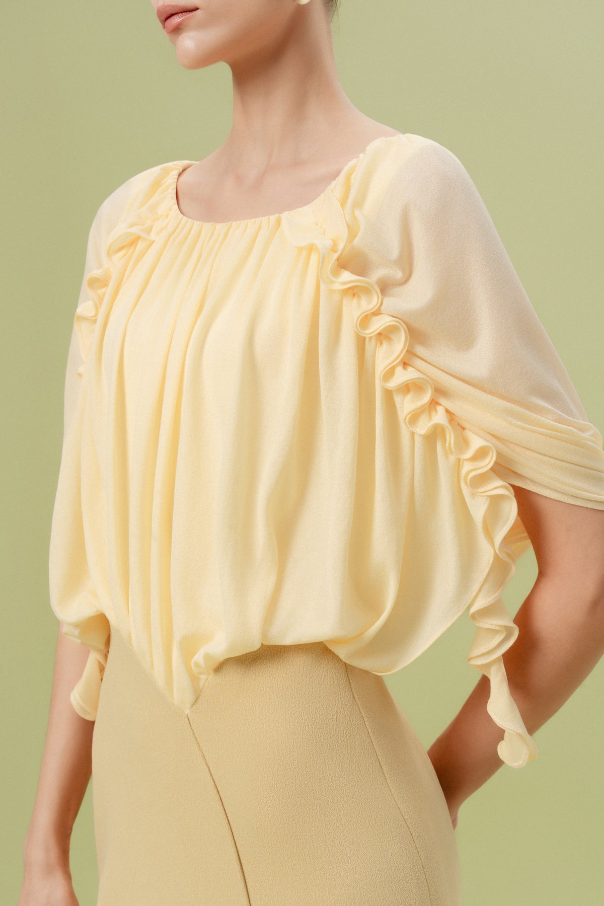 Ruffle Draped Maxi Dress
