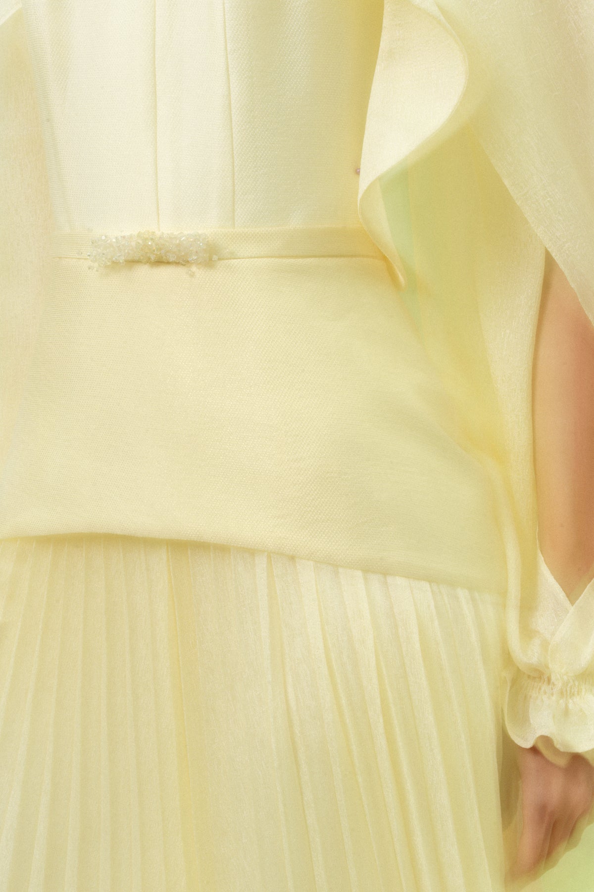 Pleated Ruffle Maxi Dress