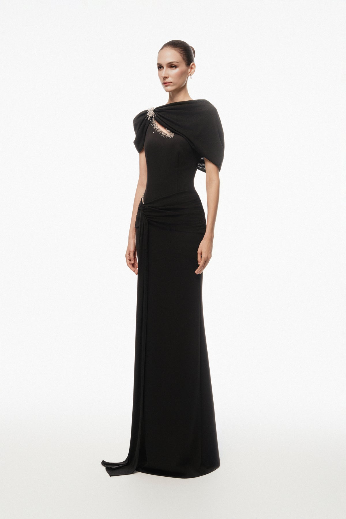 Crystal Cut-Out Draped Dress