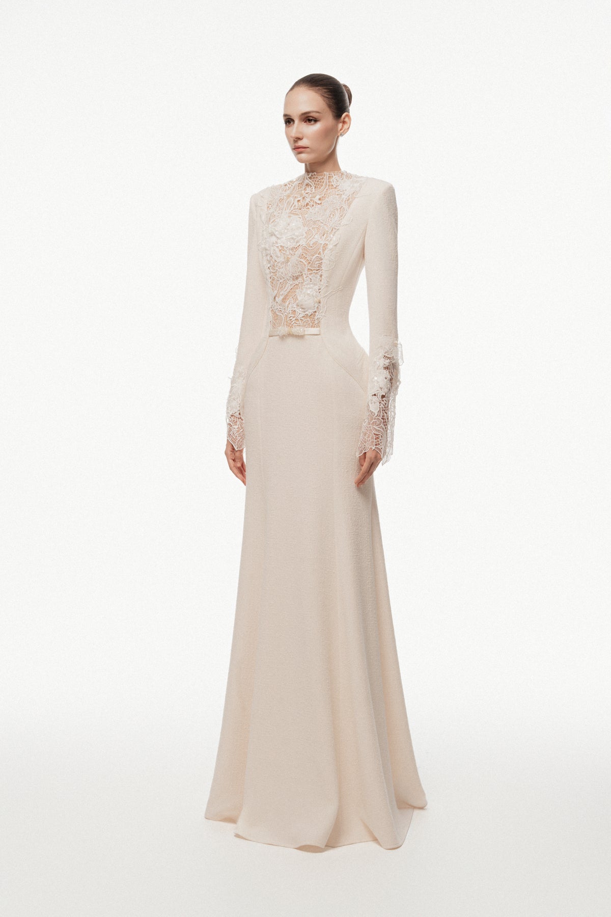 High-Neck Lace Dress