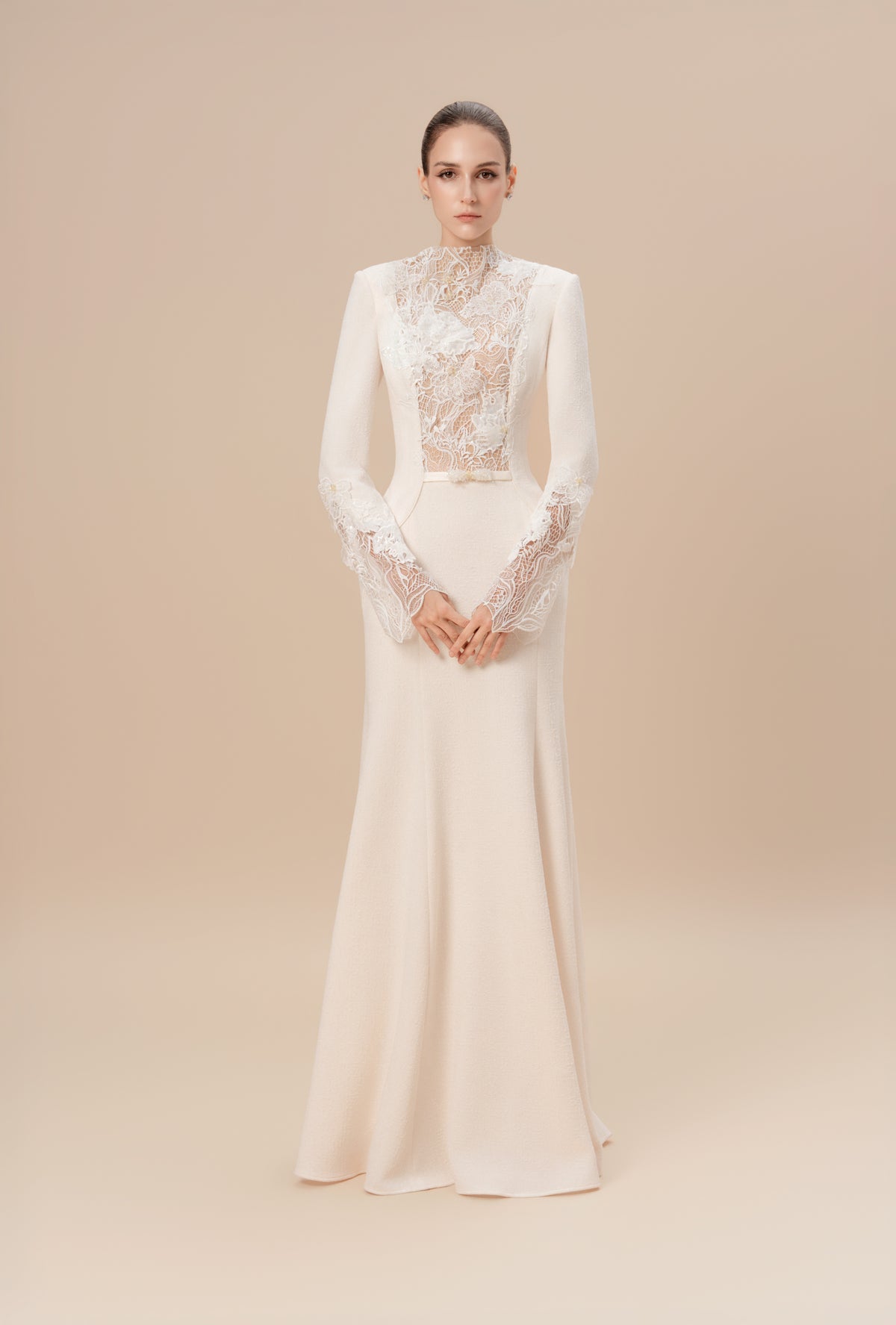 High-Neck Lace Dress