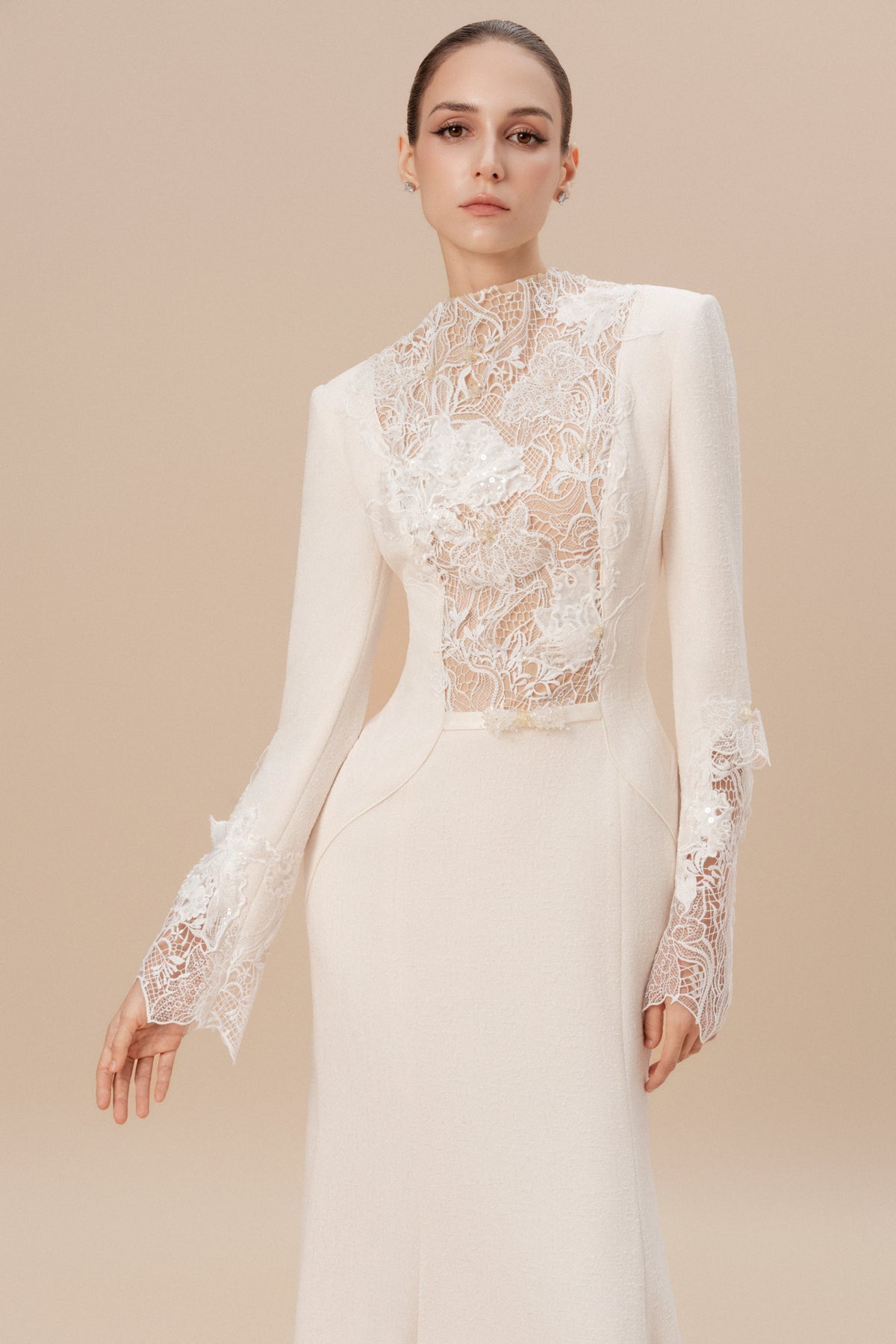 High-Neck Lace Dress