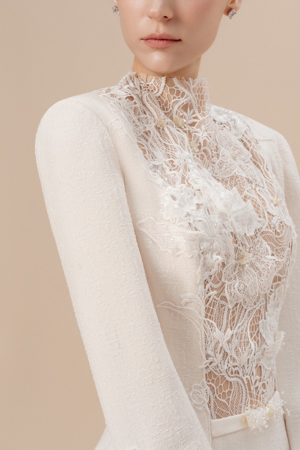 High-Neck Lace Dress