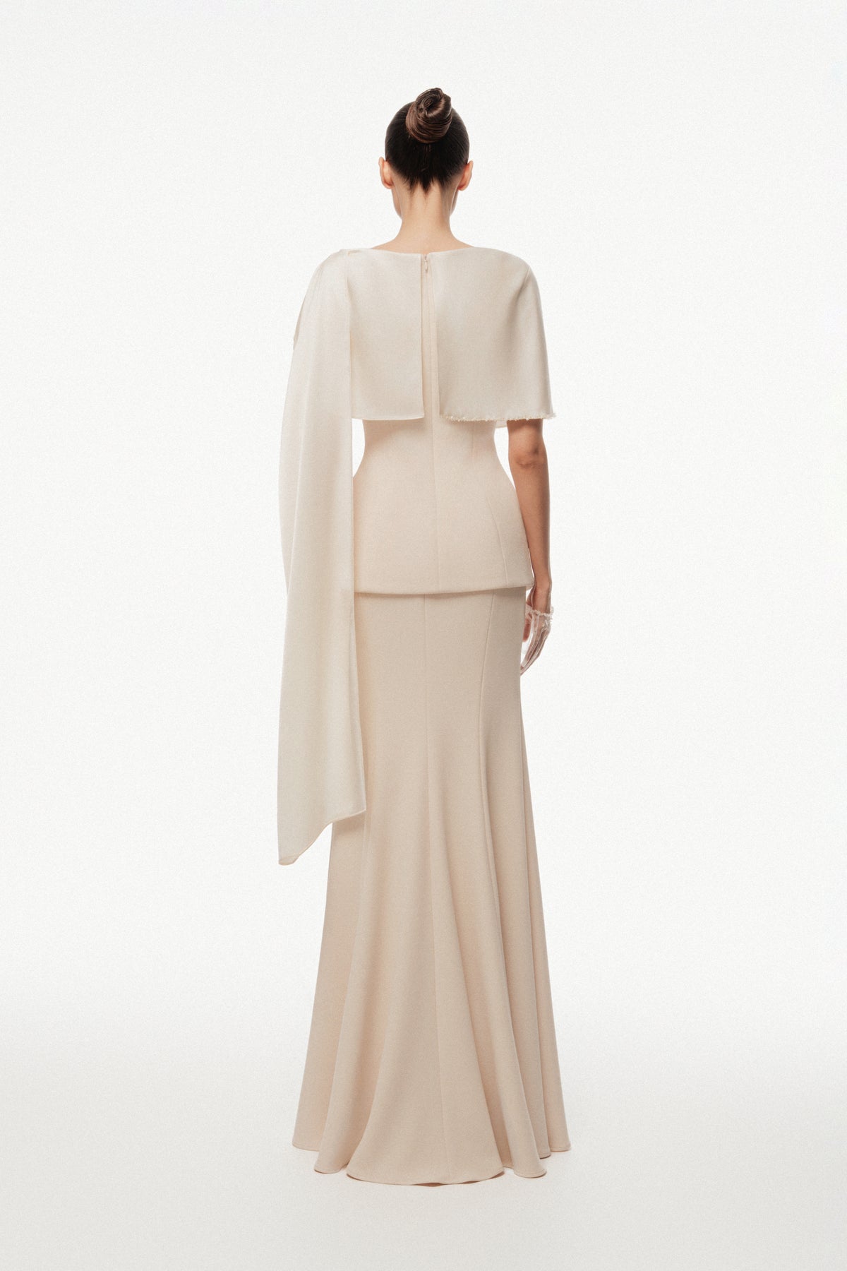 Asymmetric Draped Cape Set Design