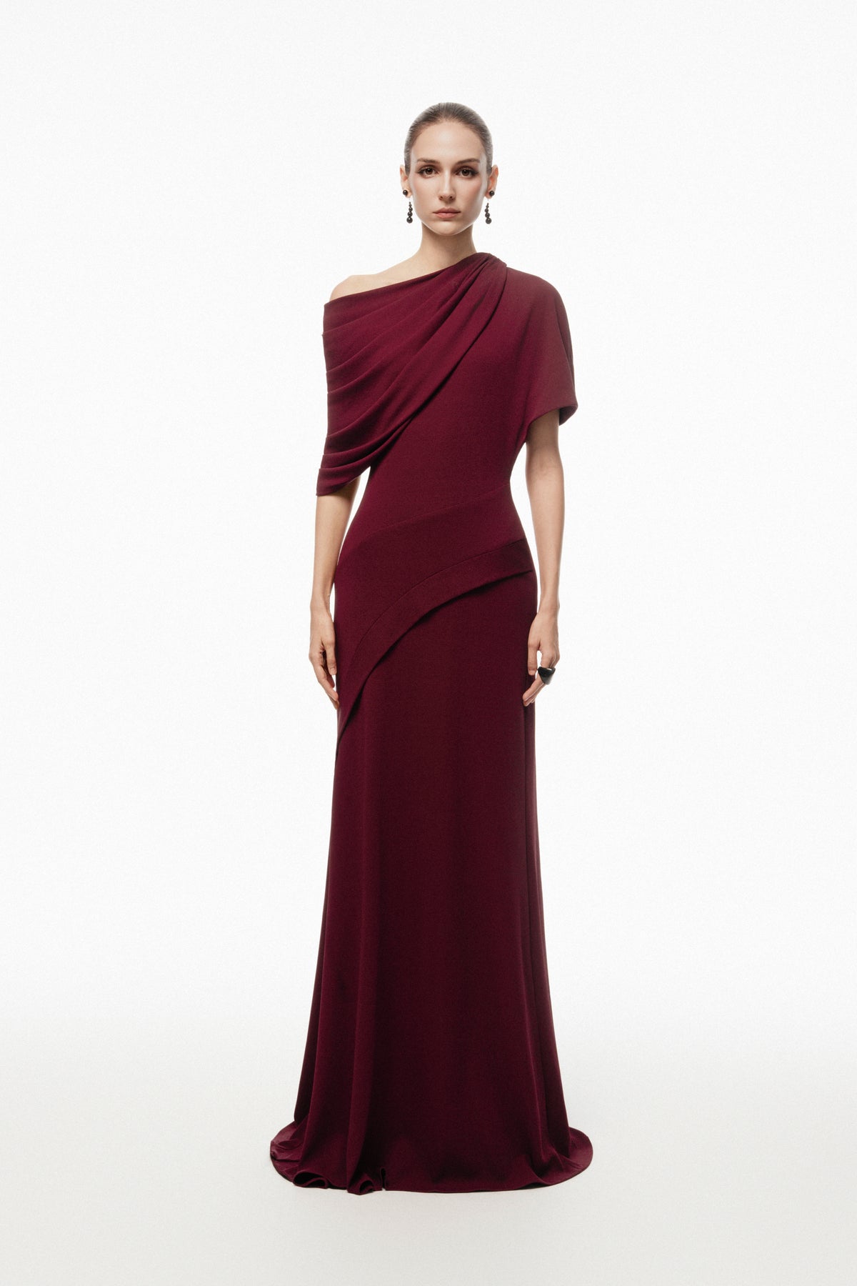 One-Shoulder Draped Maxi Dress