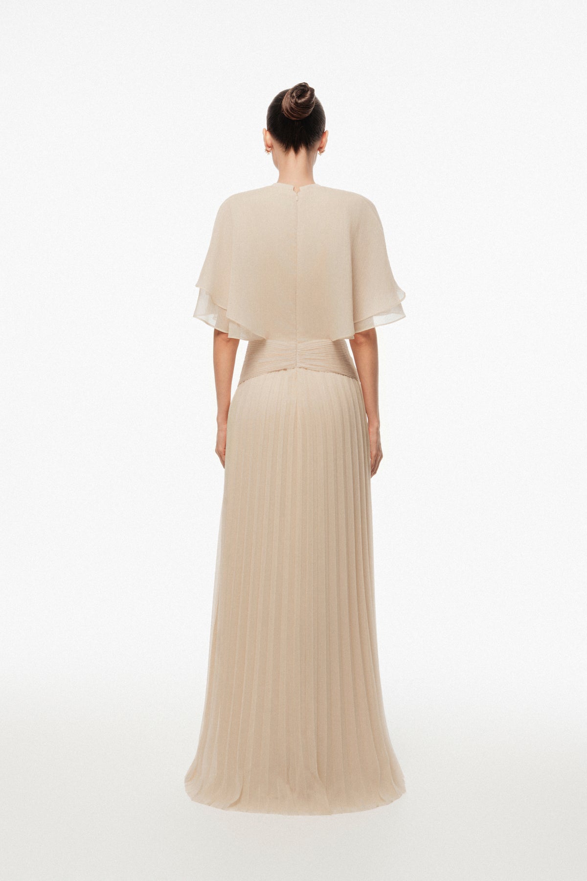 Pleated Chiffon Maxi Dress