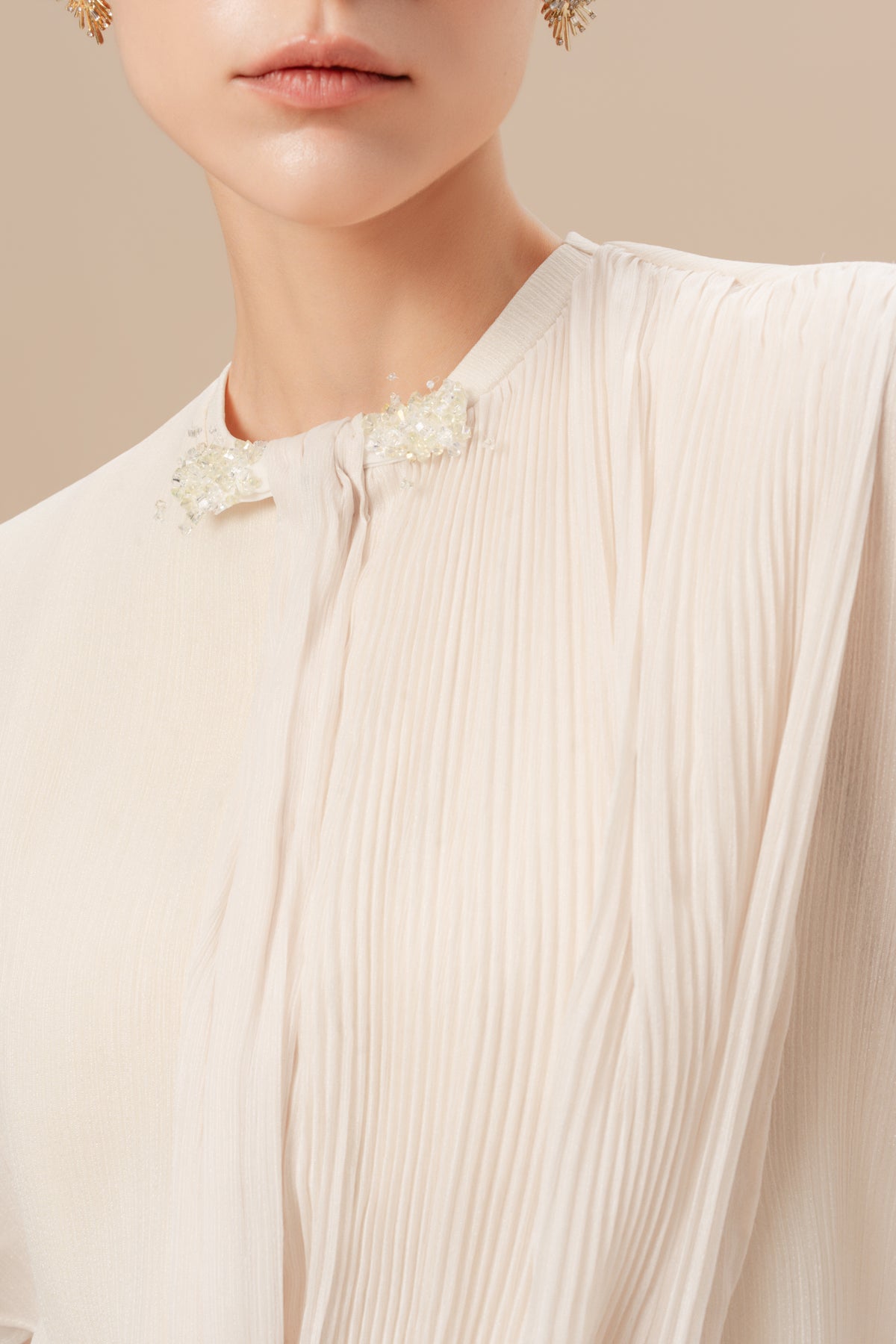Pleated Chiffon Maxi Dress