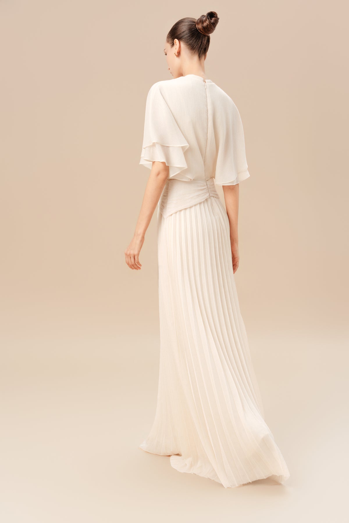 Pleated Chiffon Maxi Dress