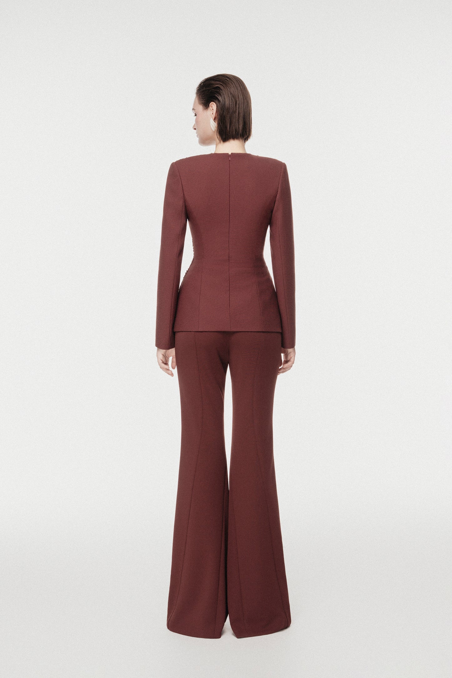 Rum Draped-Waist Tailored Set