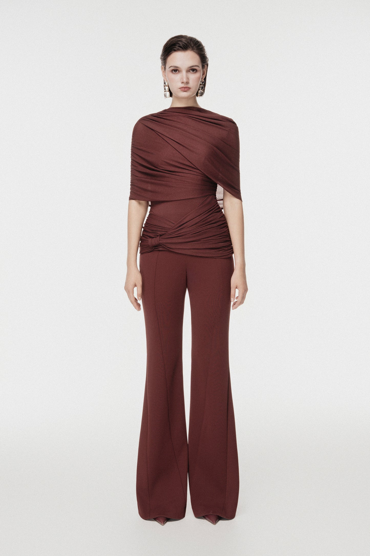 Rum Asymmetric Draped Set