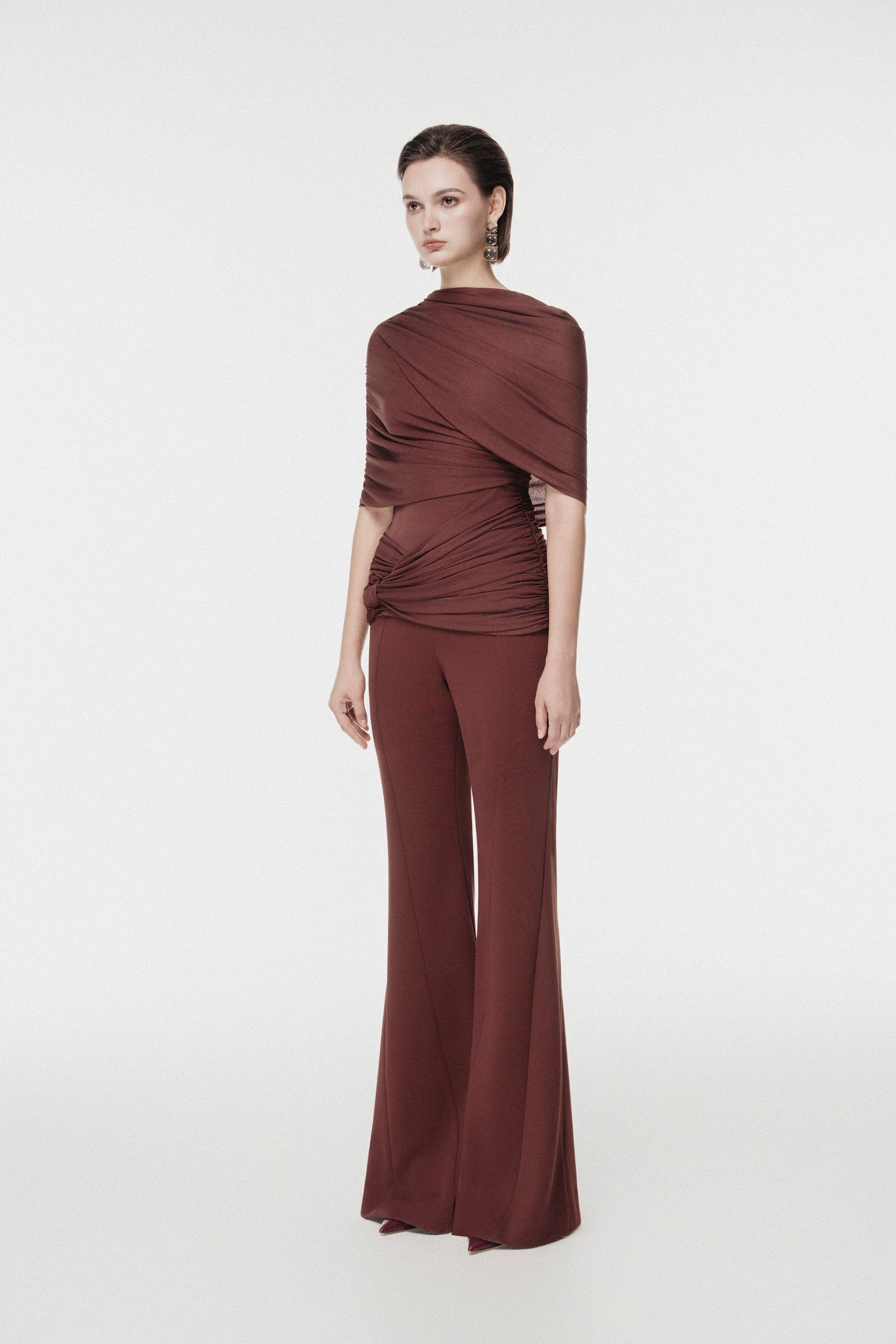 Rum Asymmetric Draped Set
