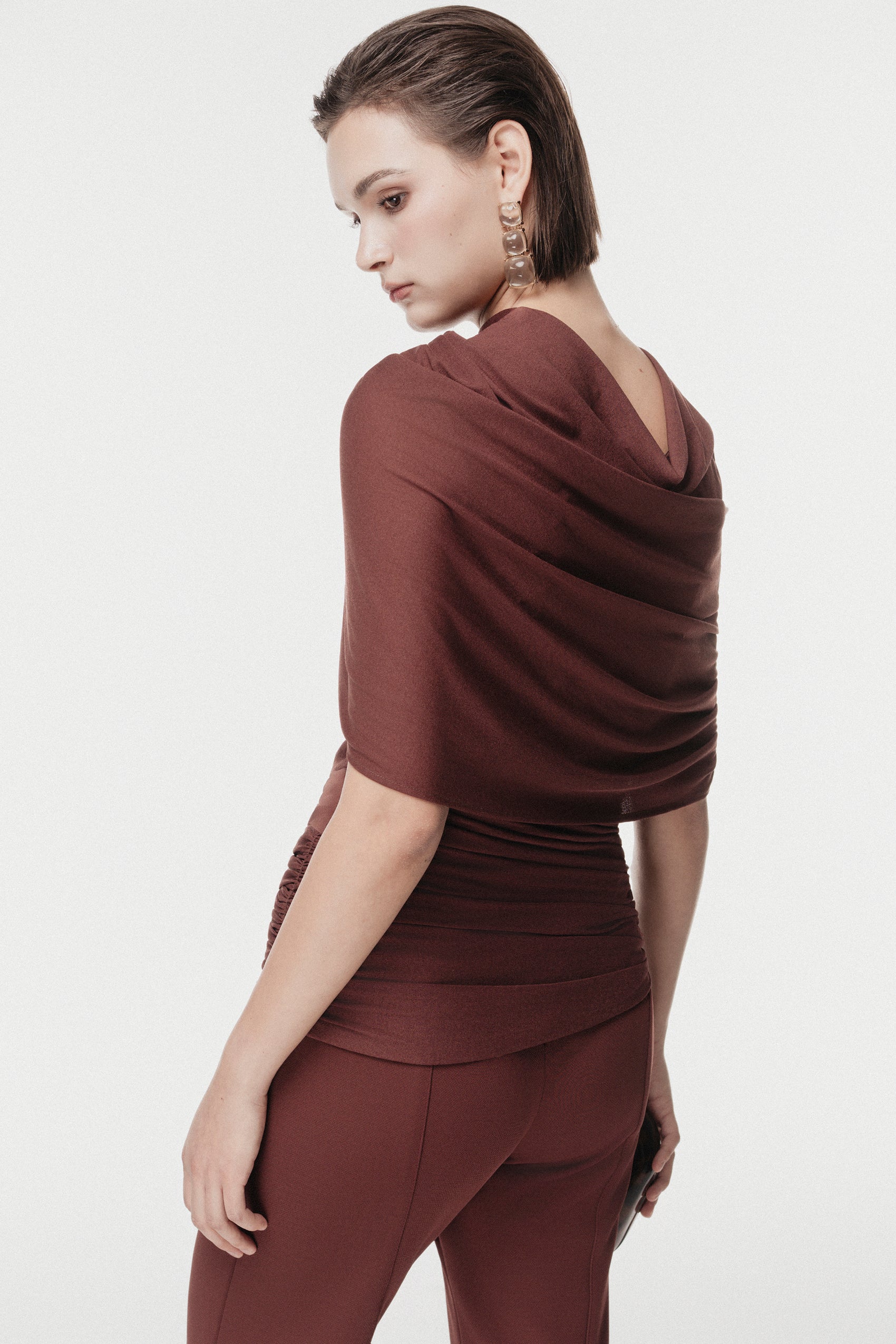 Rum Asymmetric Draped Set