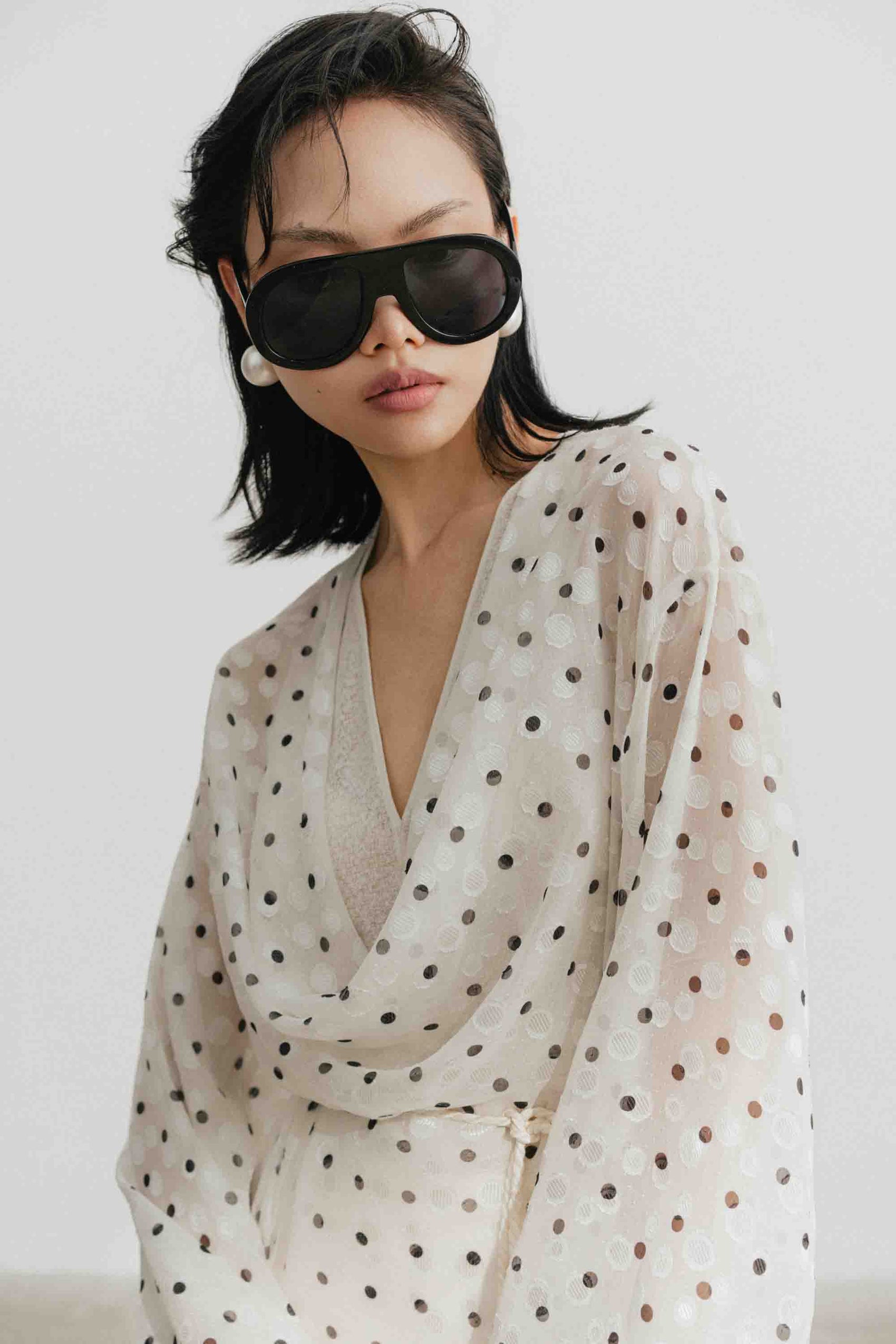 Polka Dot V-Neck Set Design