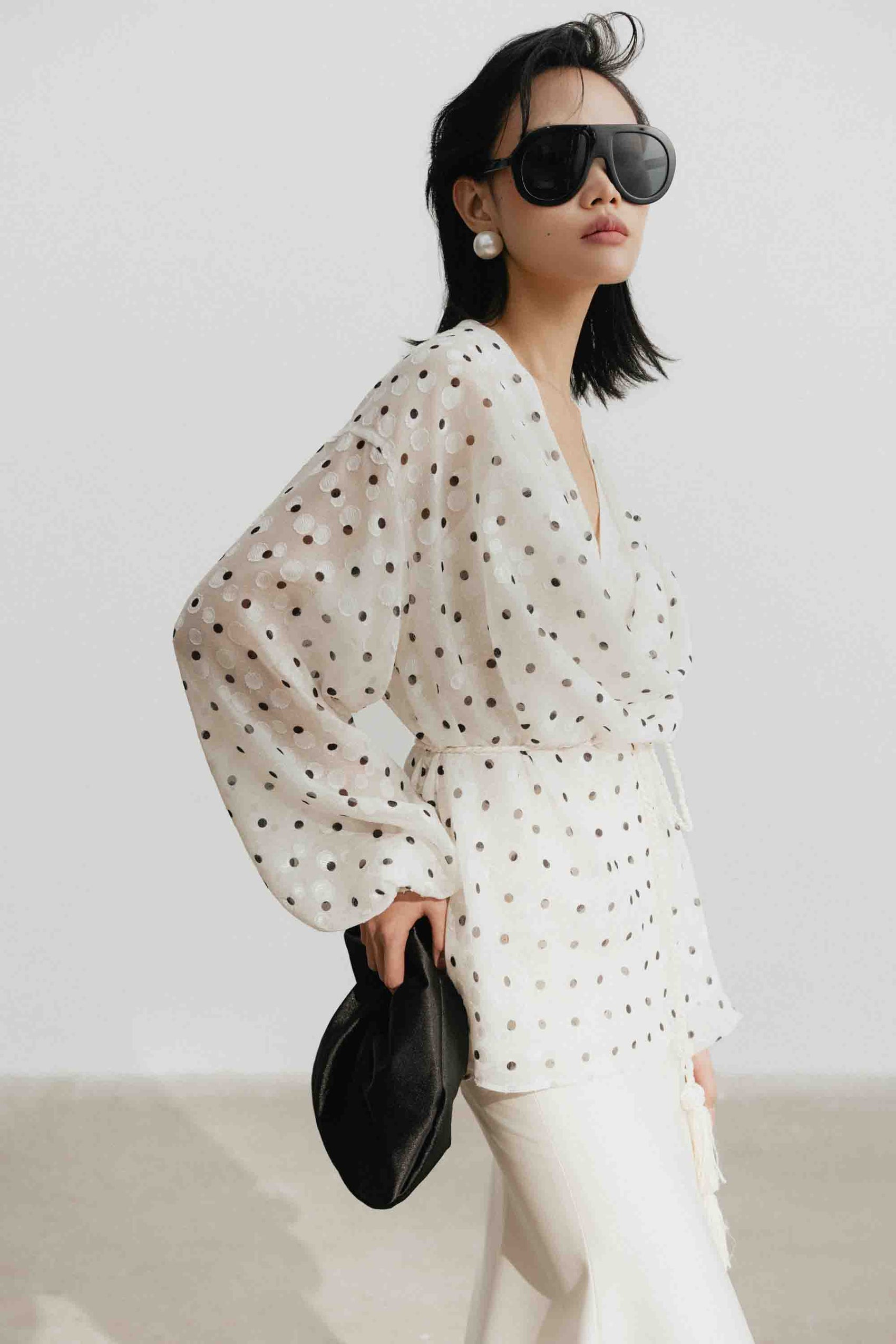 Polka Dot V-Neck Set Design