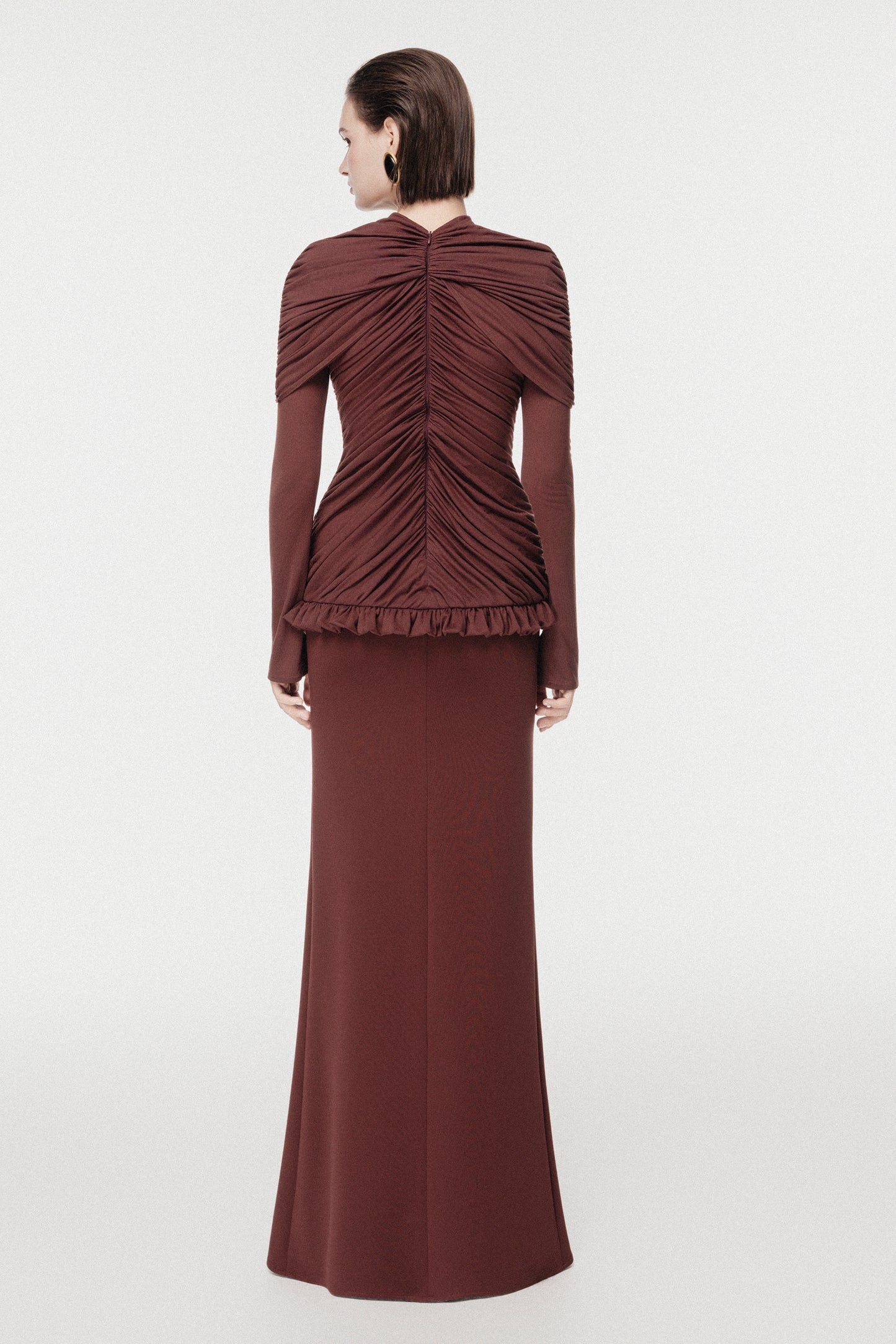 Draped Vertical Peplum Cape Set