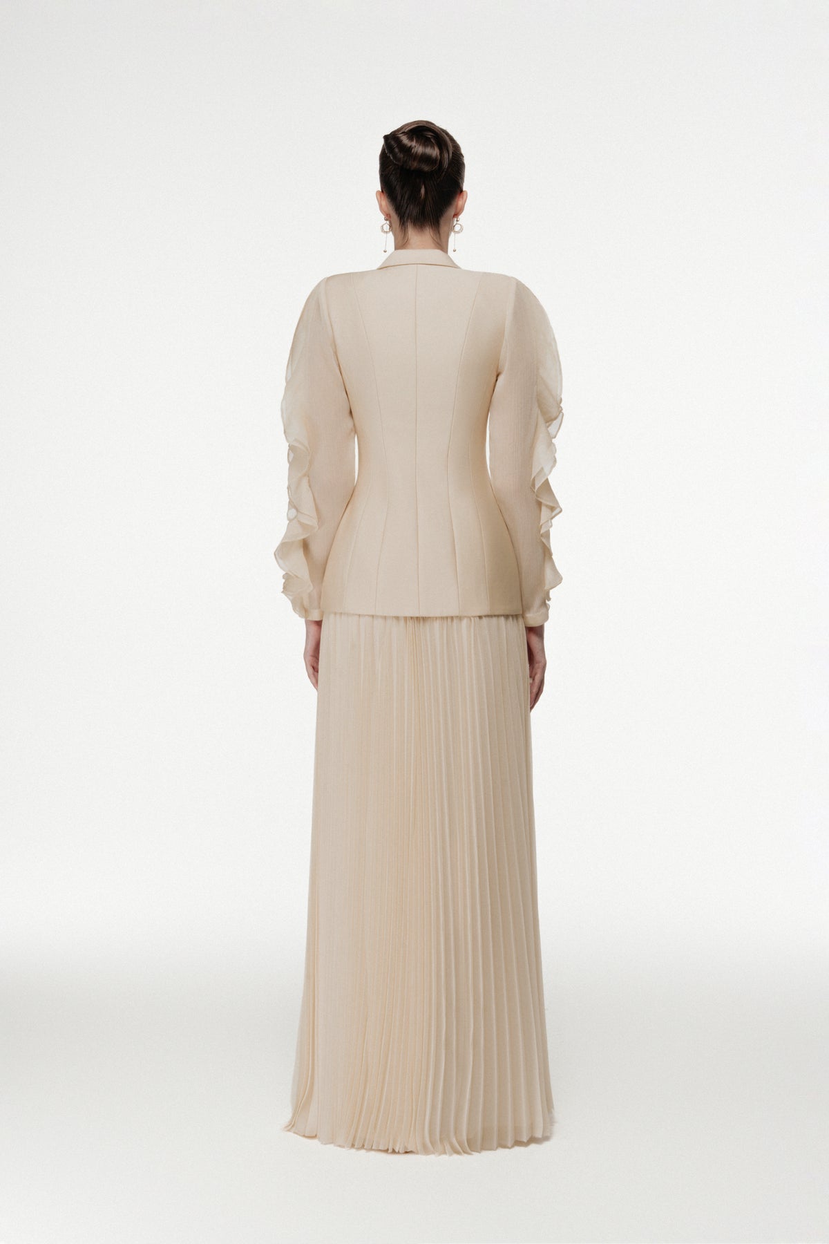 Ruffle Sleeve Shawl Collar Set Design
