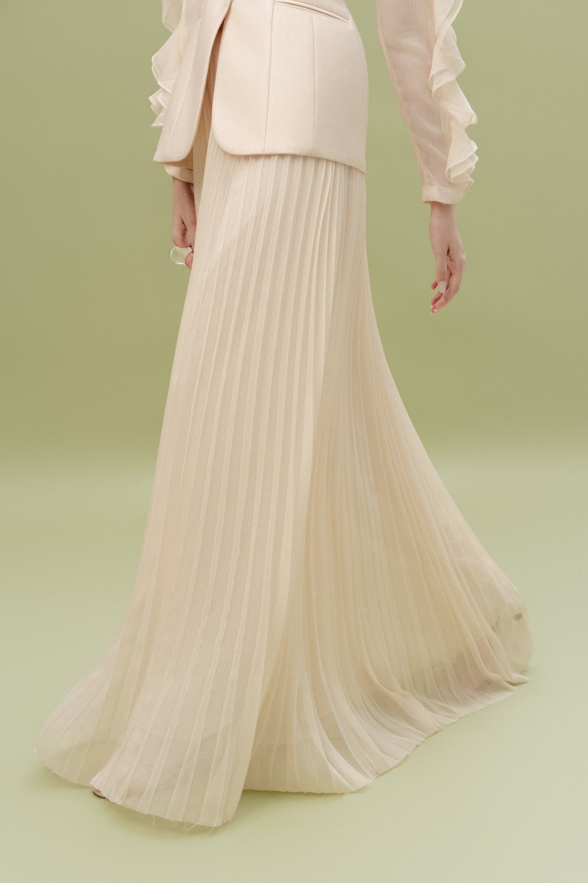 Ruffle Sleeve Shawl Collar Set Design