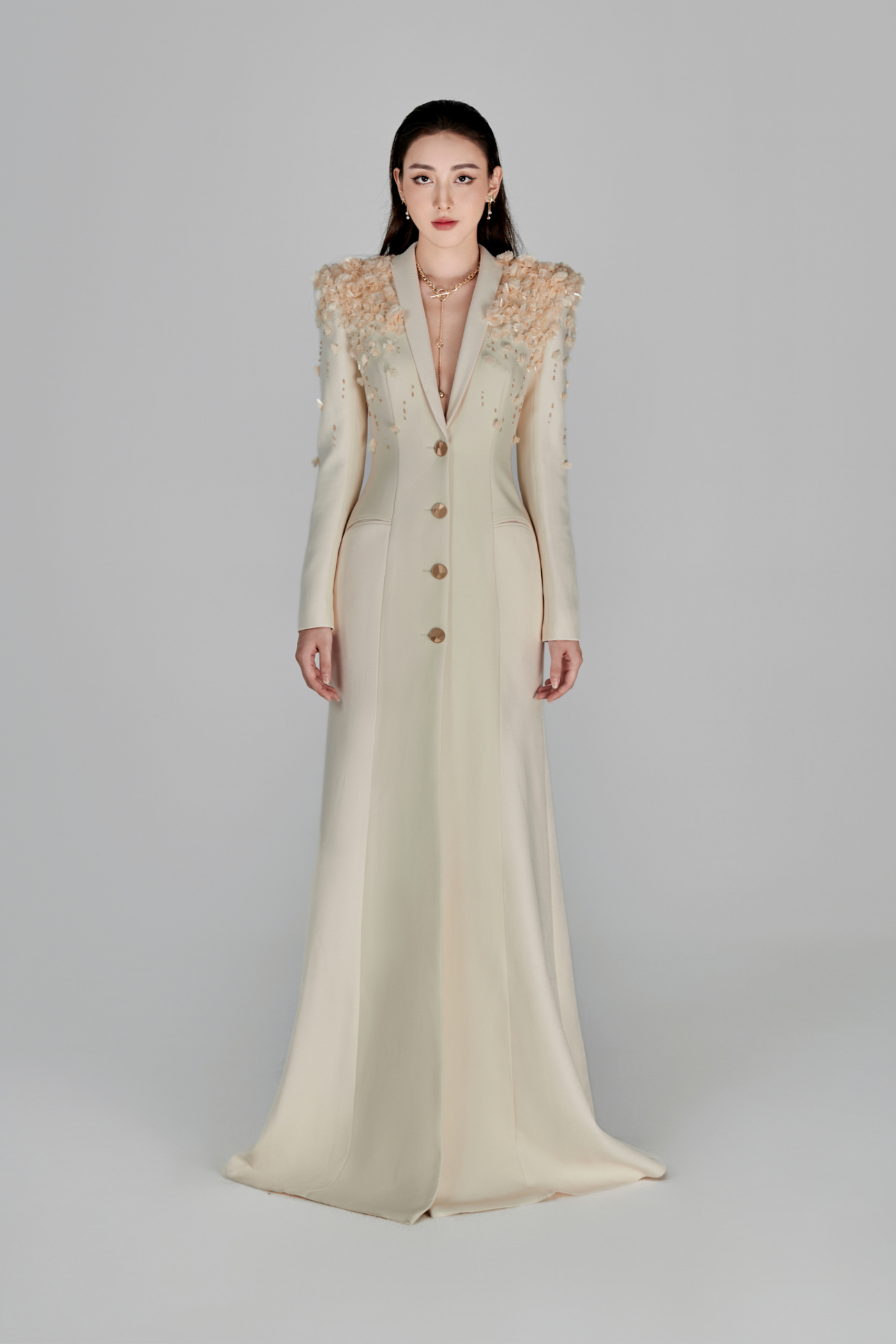 Ines Deep V-neck Gown