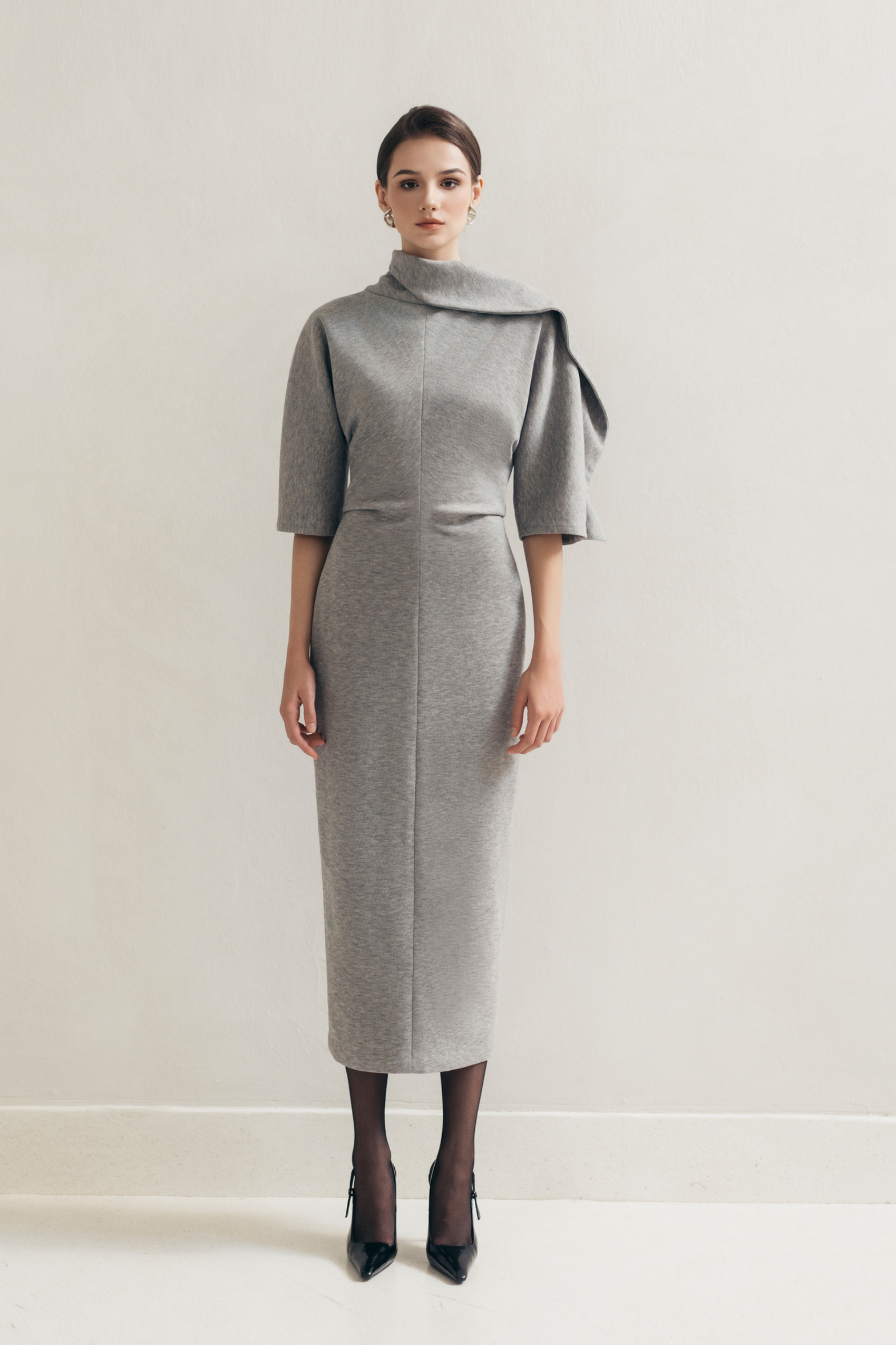 Grey Wrap Dress