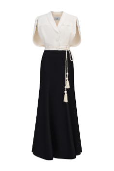 Cape Sleeve Set Design with Skirt