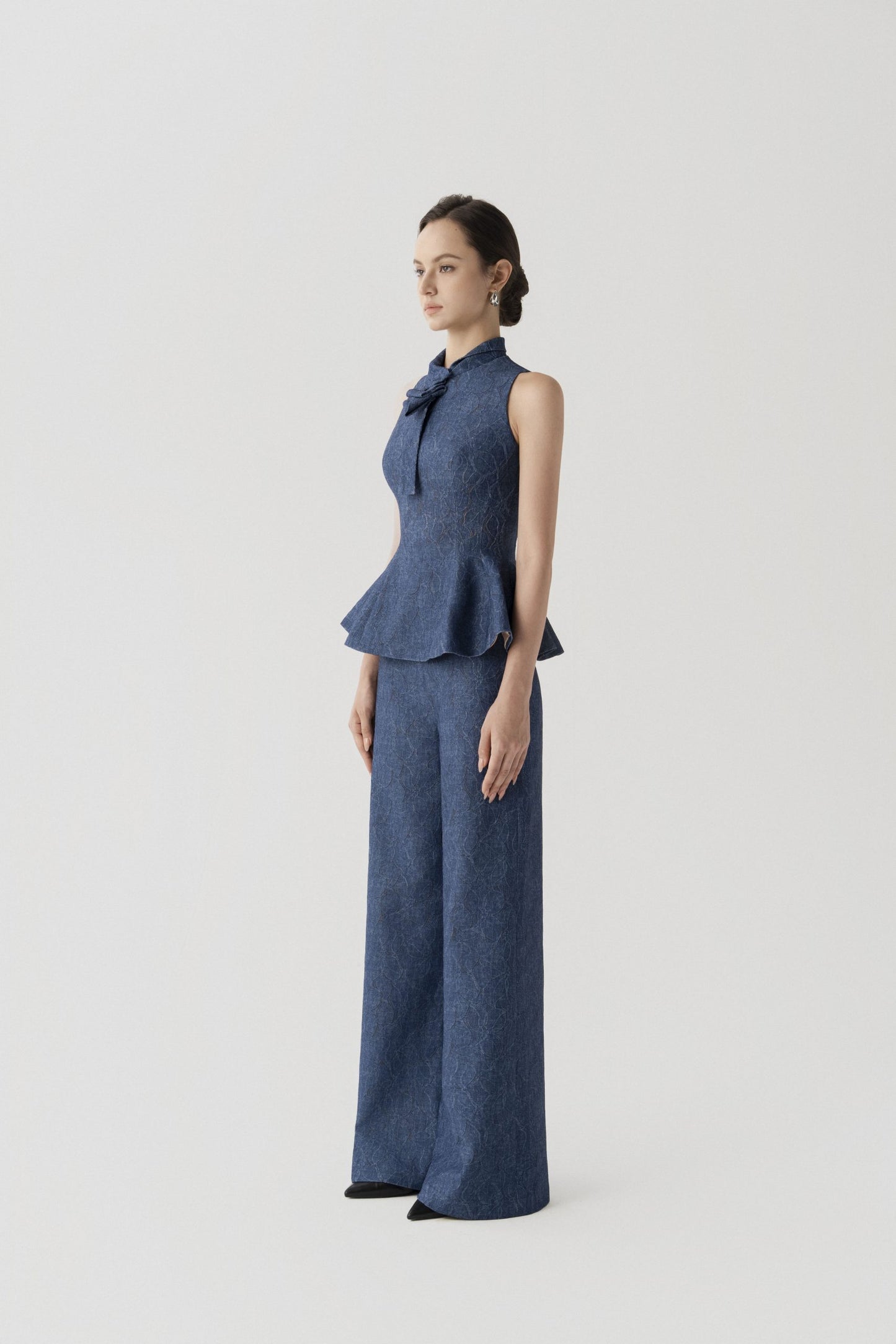 Floral Denim Set (Top & Trousers) image 1