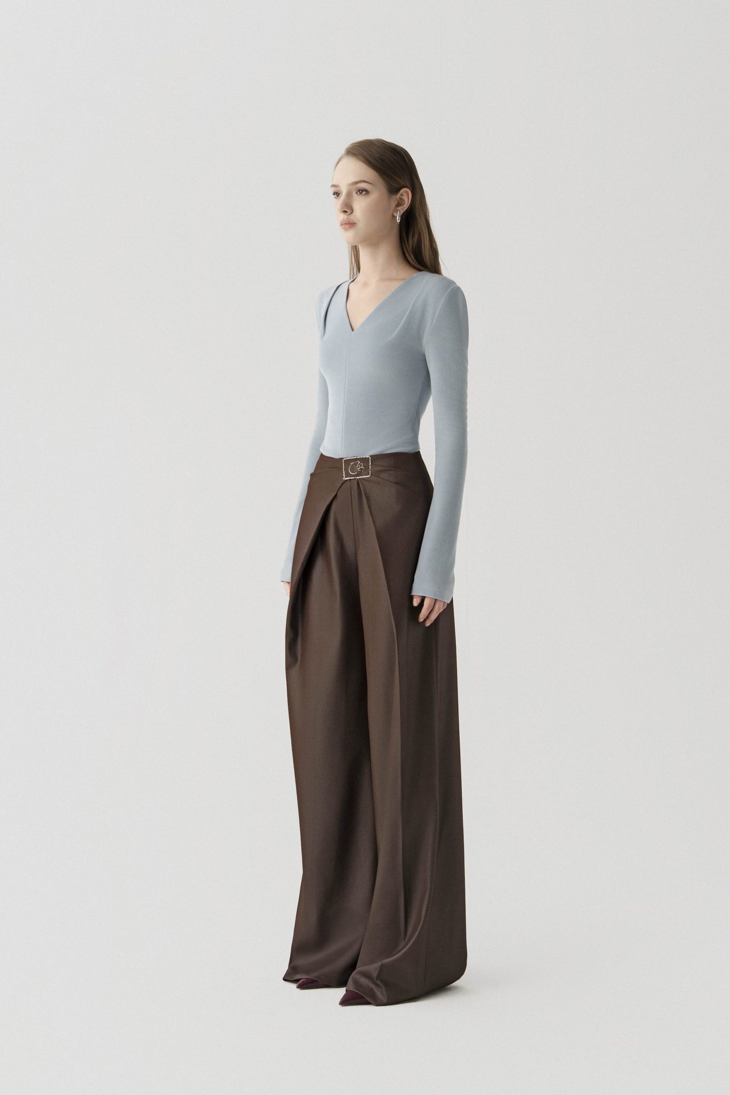 Double Knit Crepe Top in Sky Blue image 1