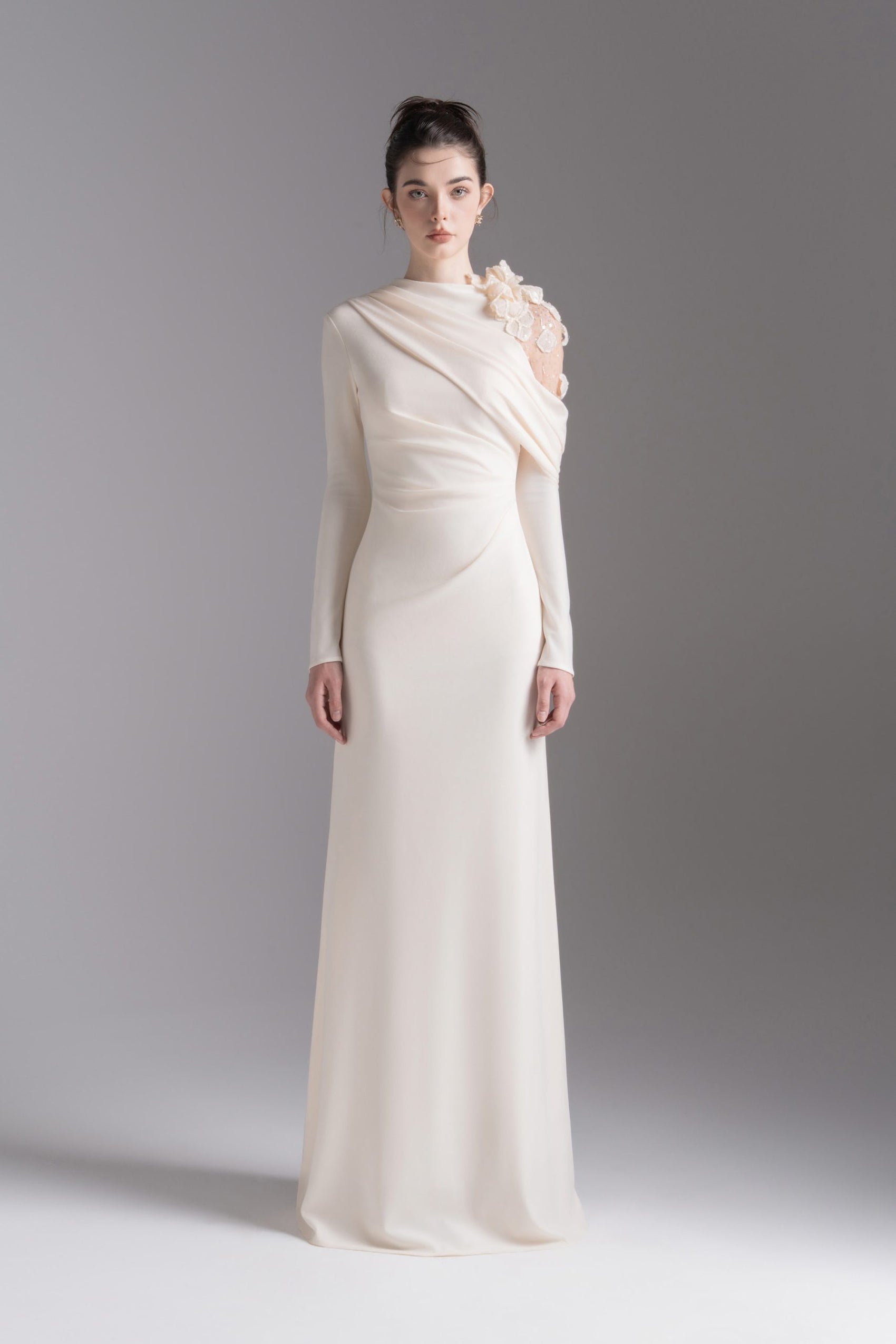 Lace Halo Midi in Cream image 0