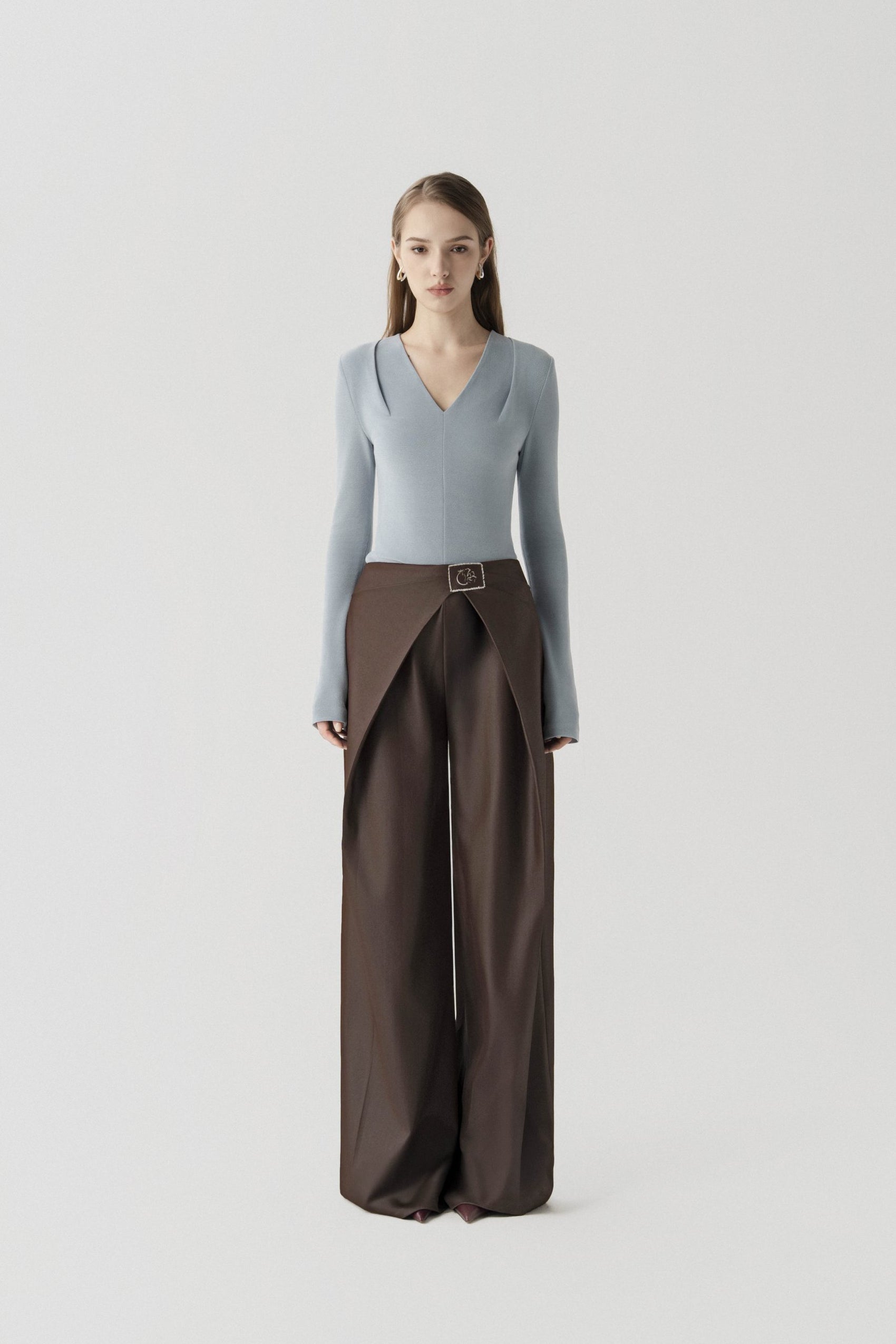 Double Knit Crepe Top in Sky Blue image 0