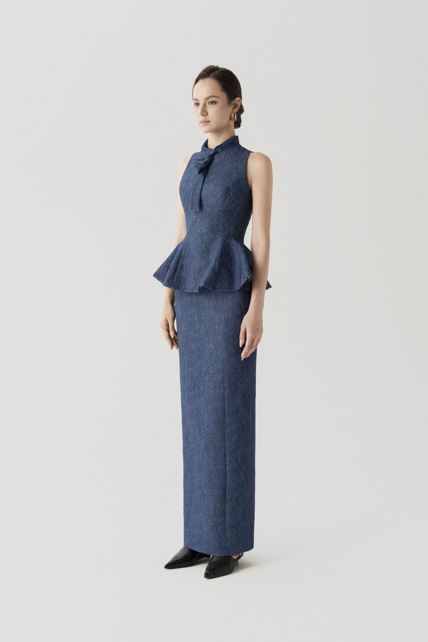 Floral Denim Set (Top & Skirt) image 1