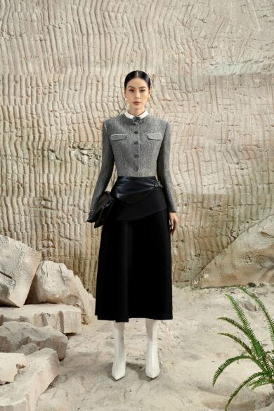 Mandarin Neck Blazer Croptop