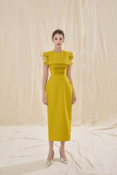 Serena Square Shoulder Dress - Lallee Design