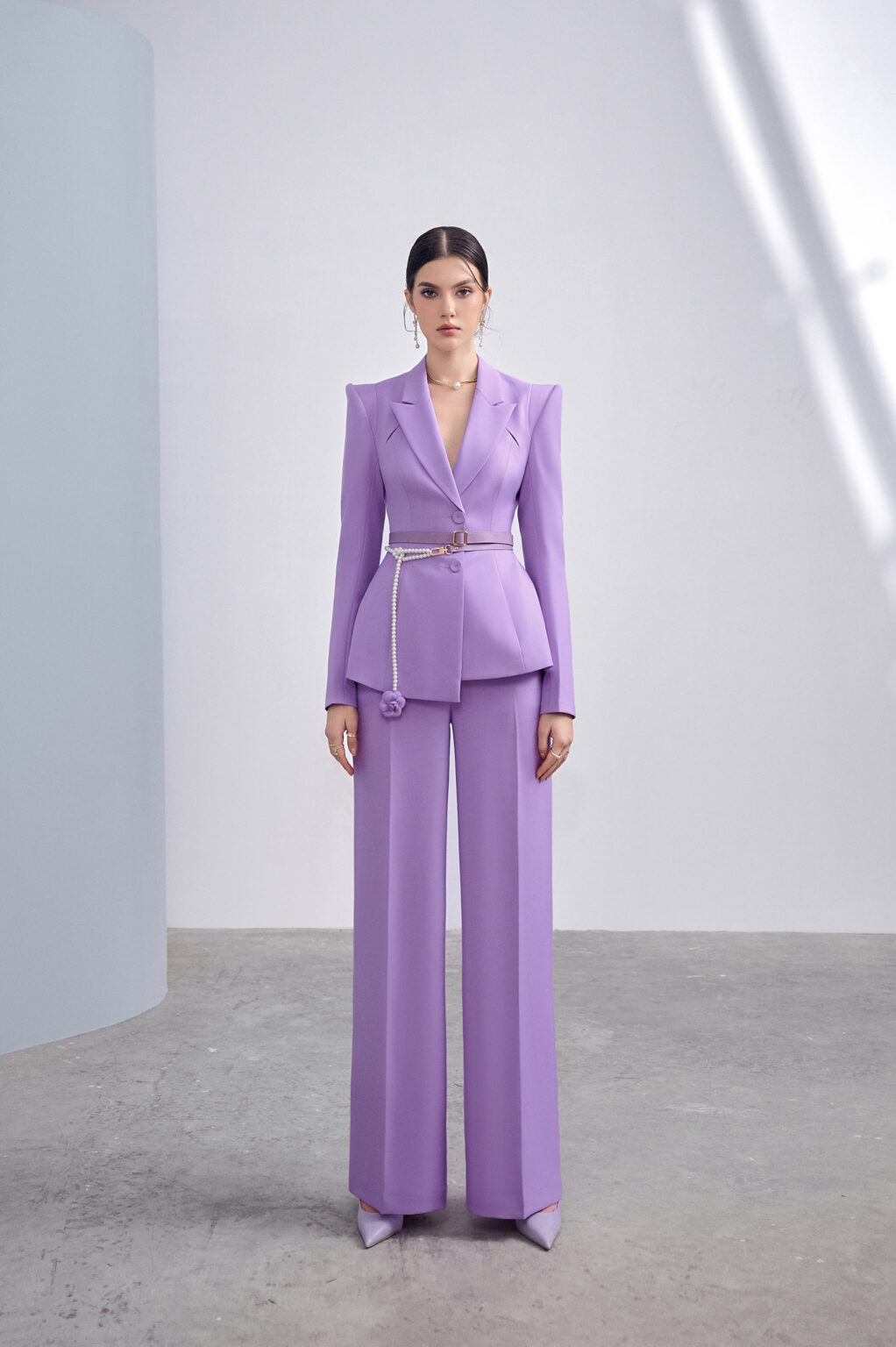 Lilac Wide Leg Pants - Lallee Design