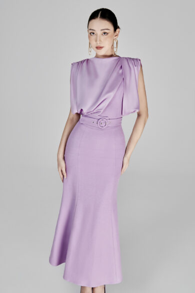 Benedett Asymetrical Draping Dress - Lallee Design