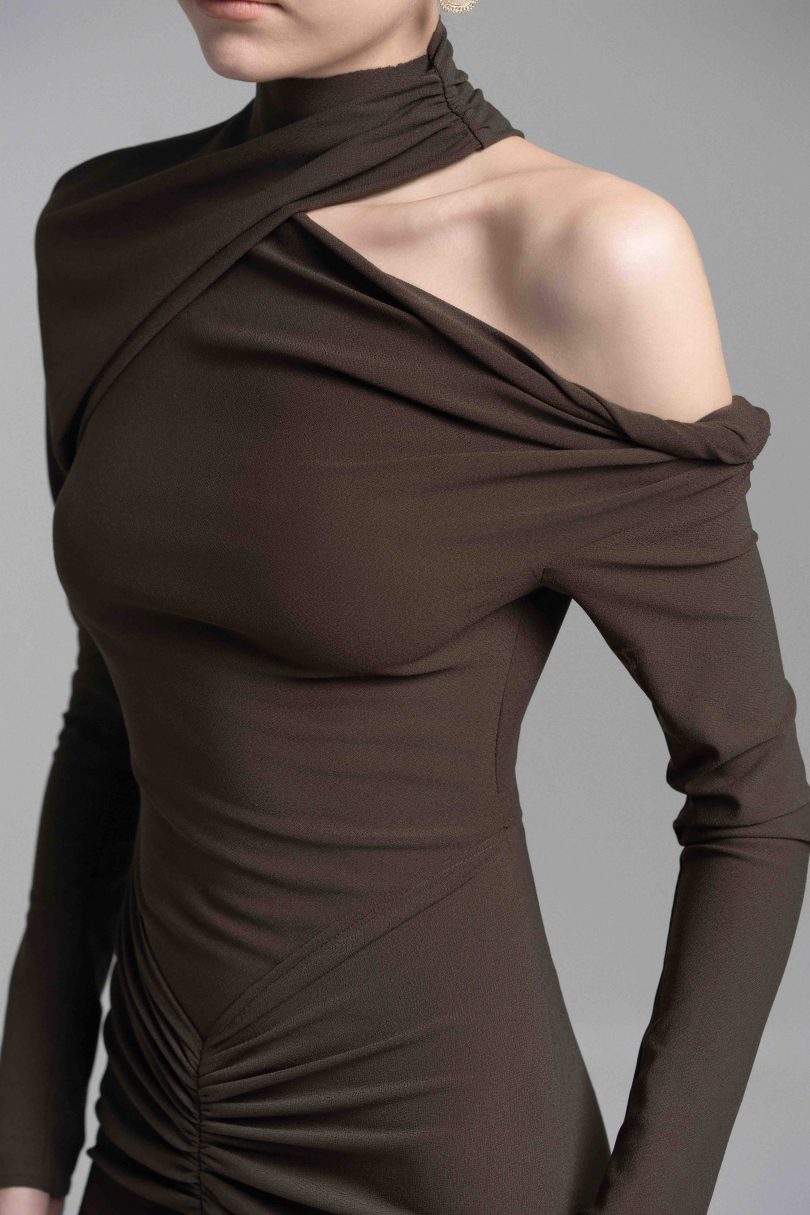Martini Halter Draped Dress - Image 4