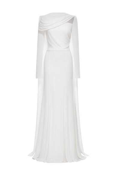 Eclipse Drape Gown in White
