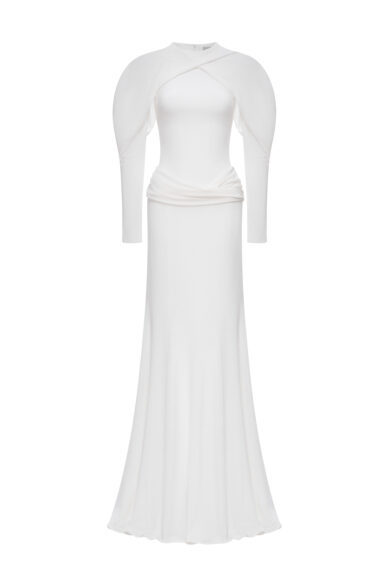 Ethereal Crossover Gown in White